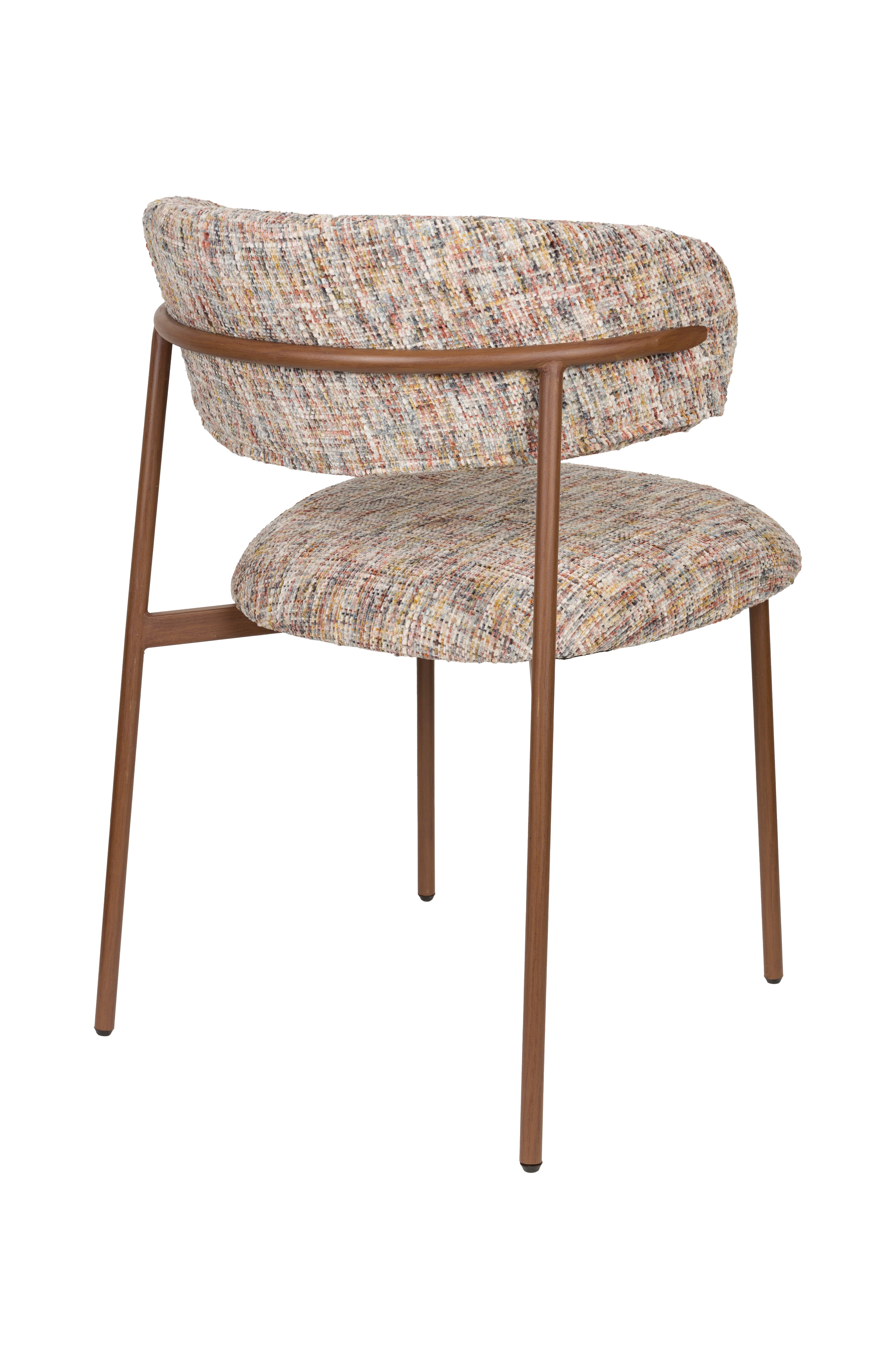 Stuhl CLAES beige Melange mit braunem Gestell