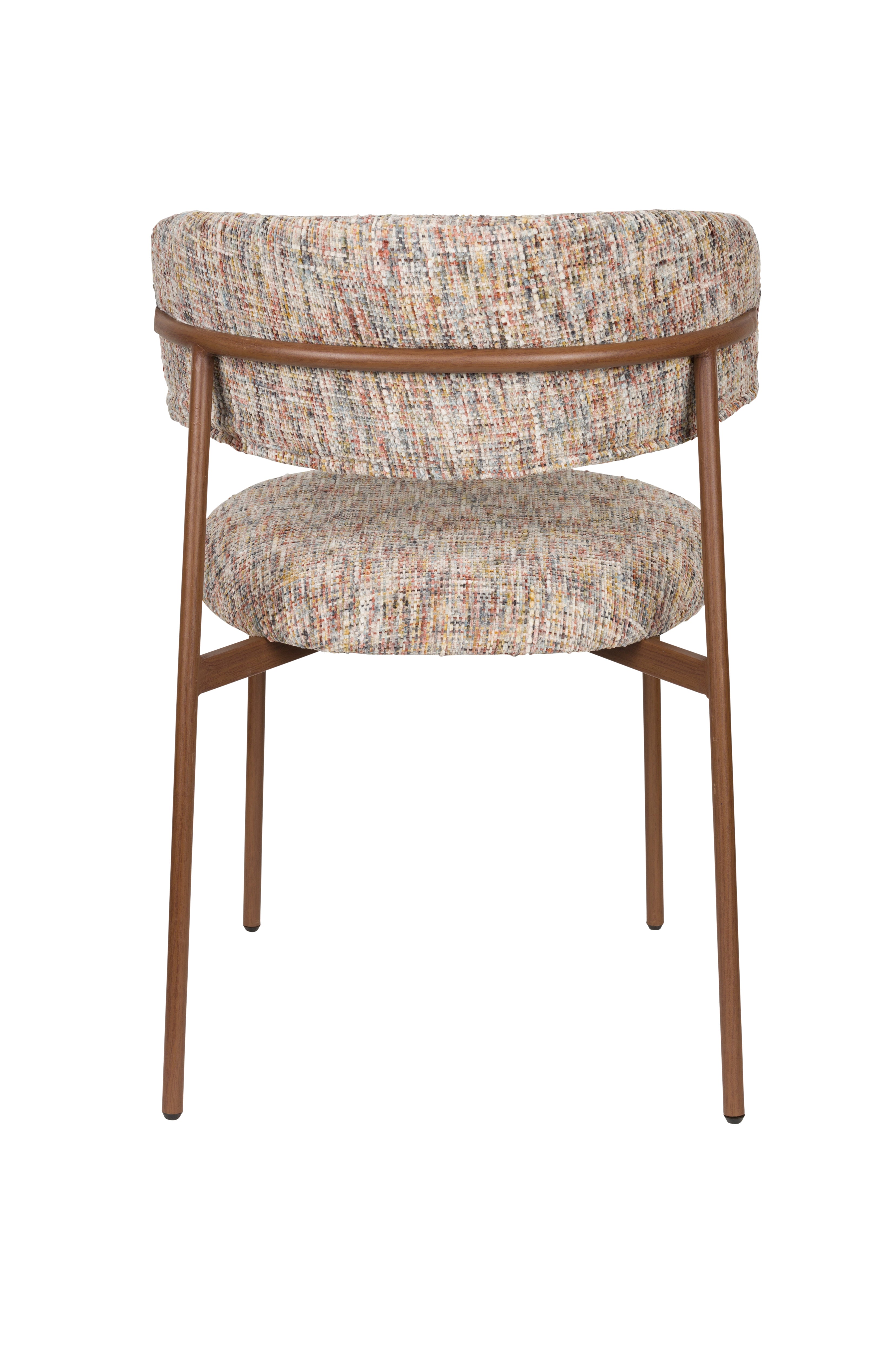 Stuhl CLAES beige Melange mit braunem Gestell
