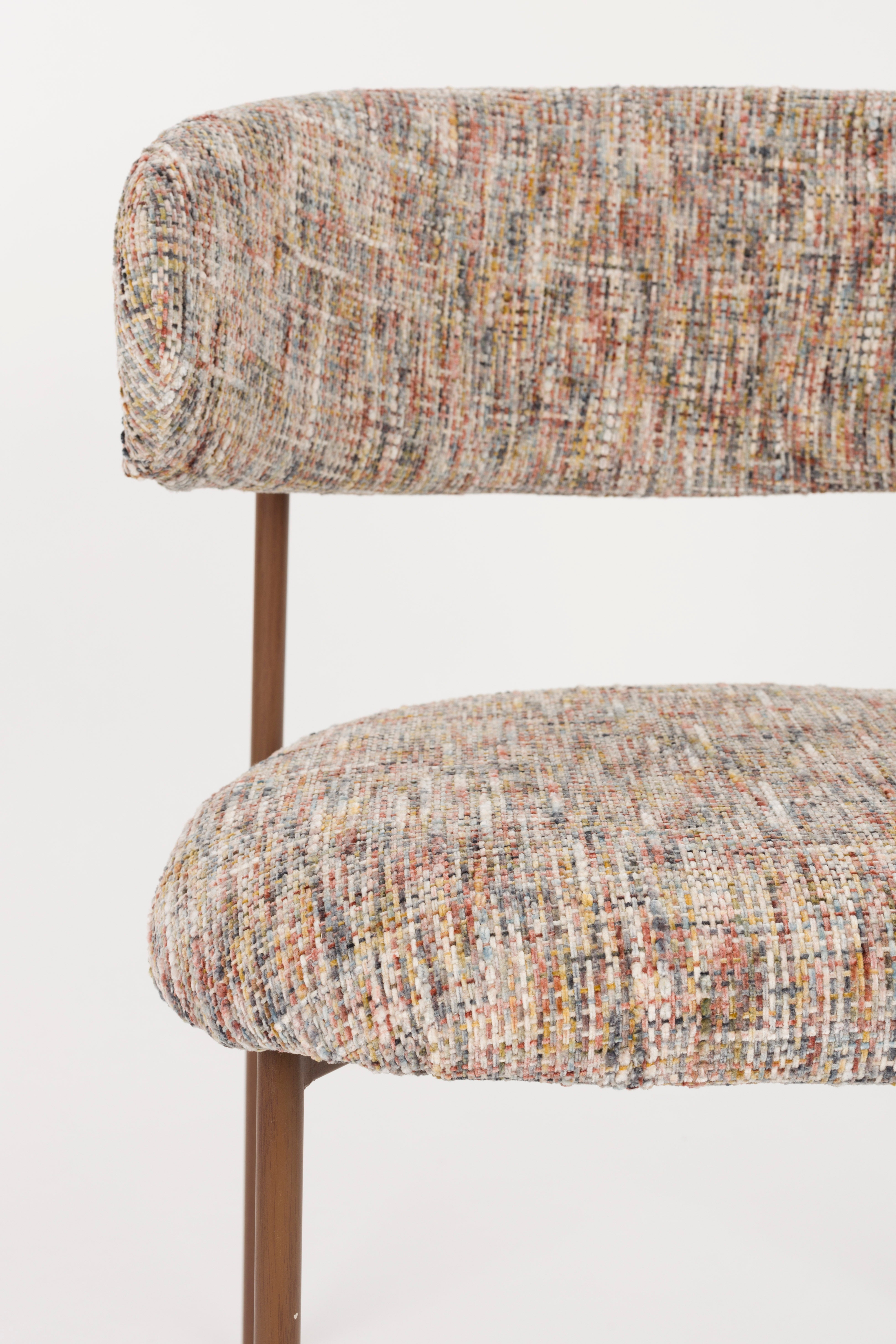 Stuhl CLAES beige Melange mit braunem Gestell