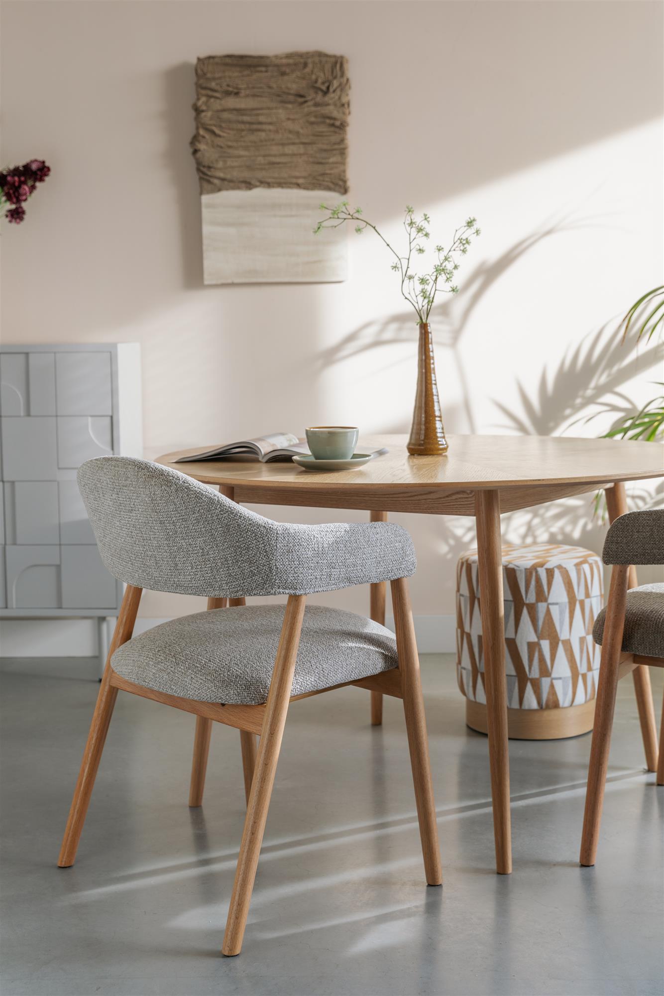 INDY chair light brown with wooden base