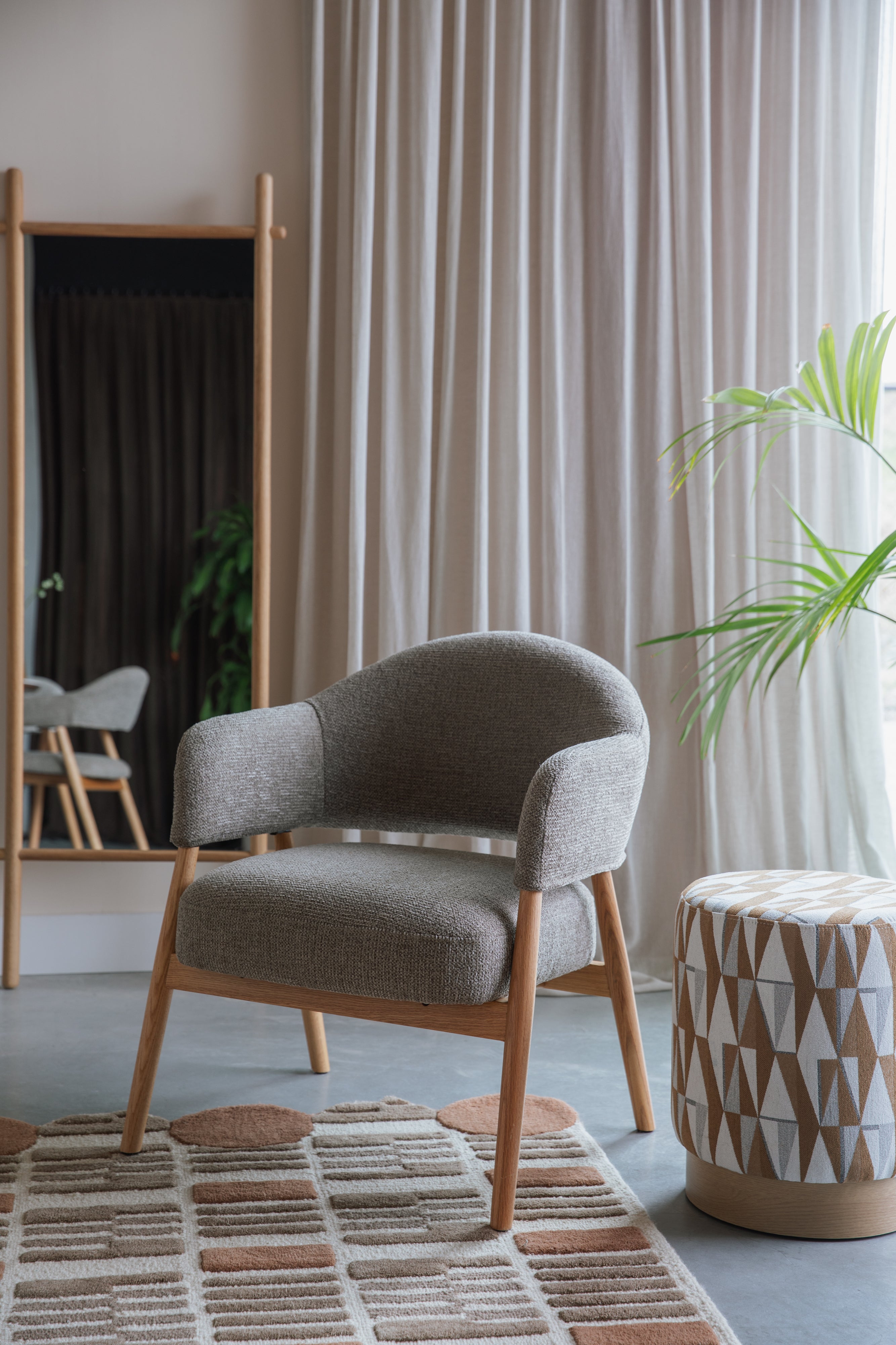 Sessel INDY braun mit Holzgestell