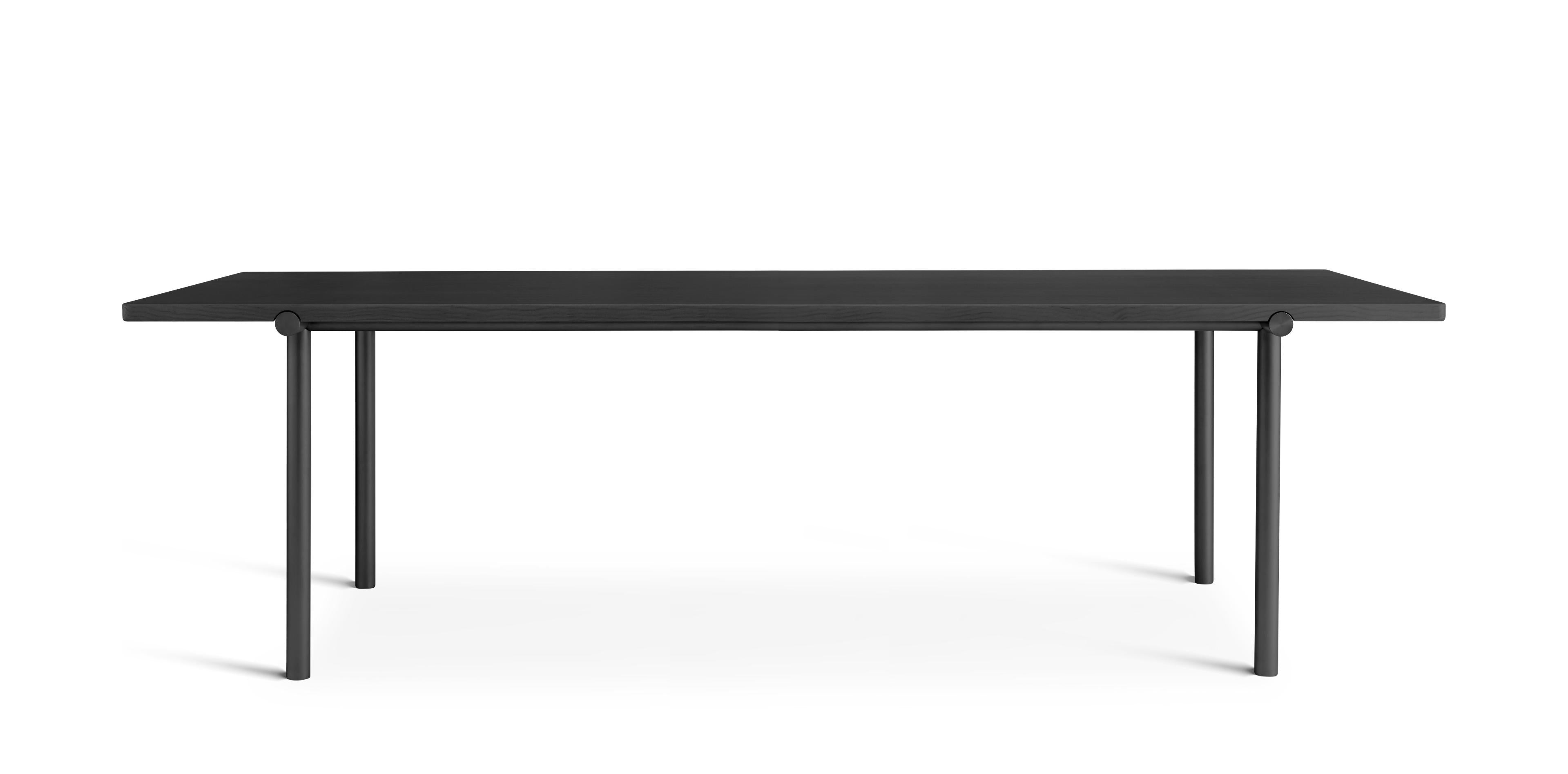 Tisch TUBBY TUBE schwarz mit schwarzem Fuß