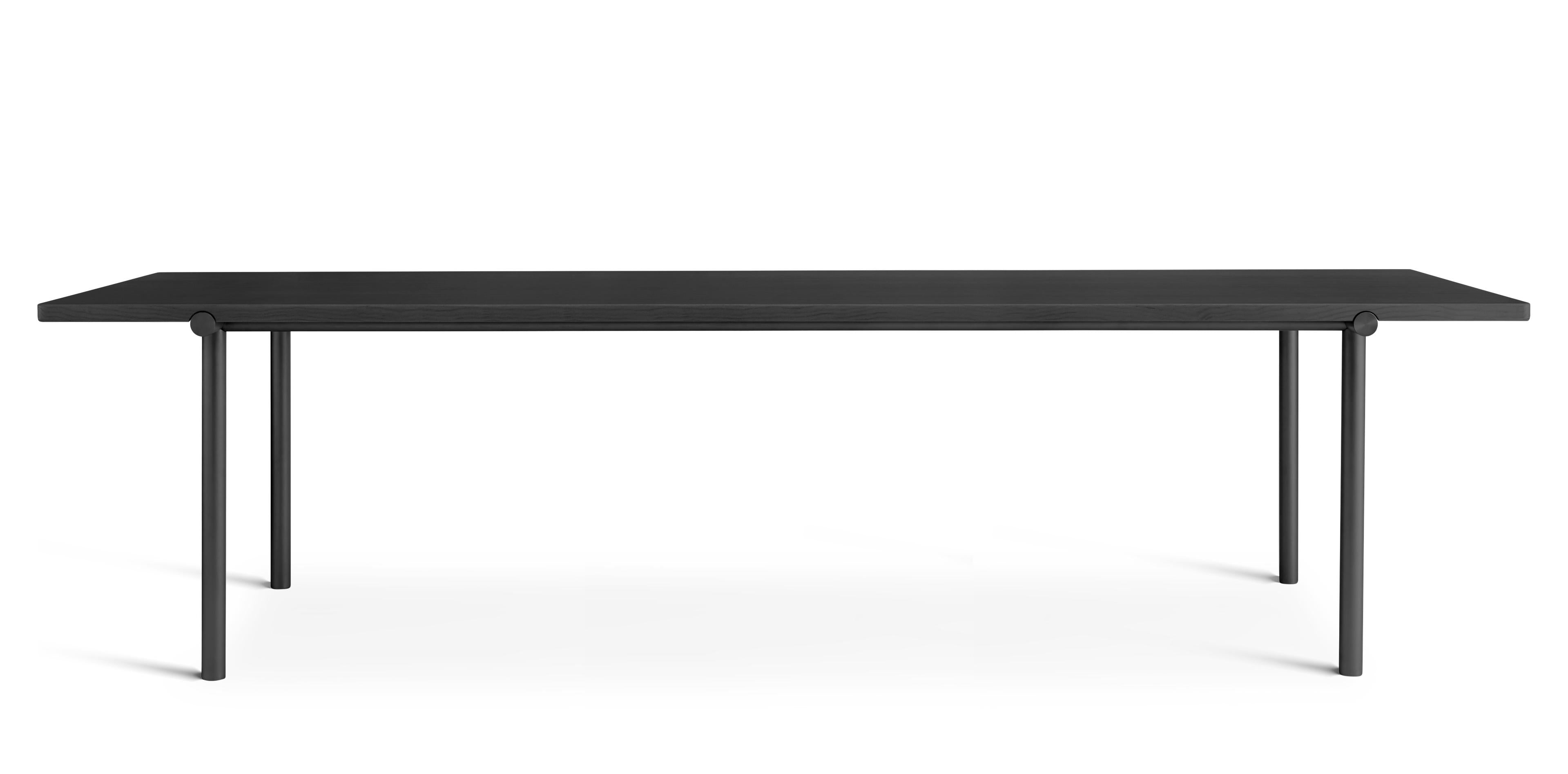 Tisch TUBBY TUBE schwarz mit schwarzem Fuß