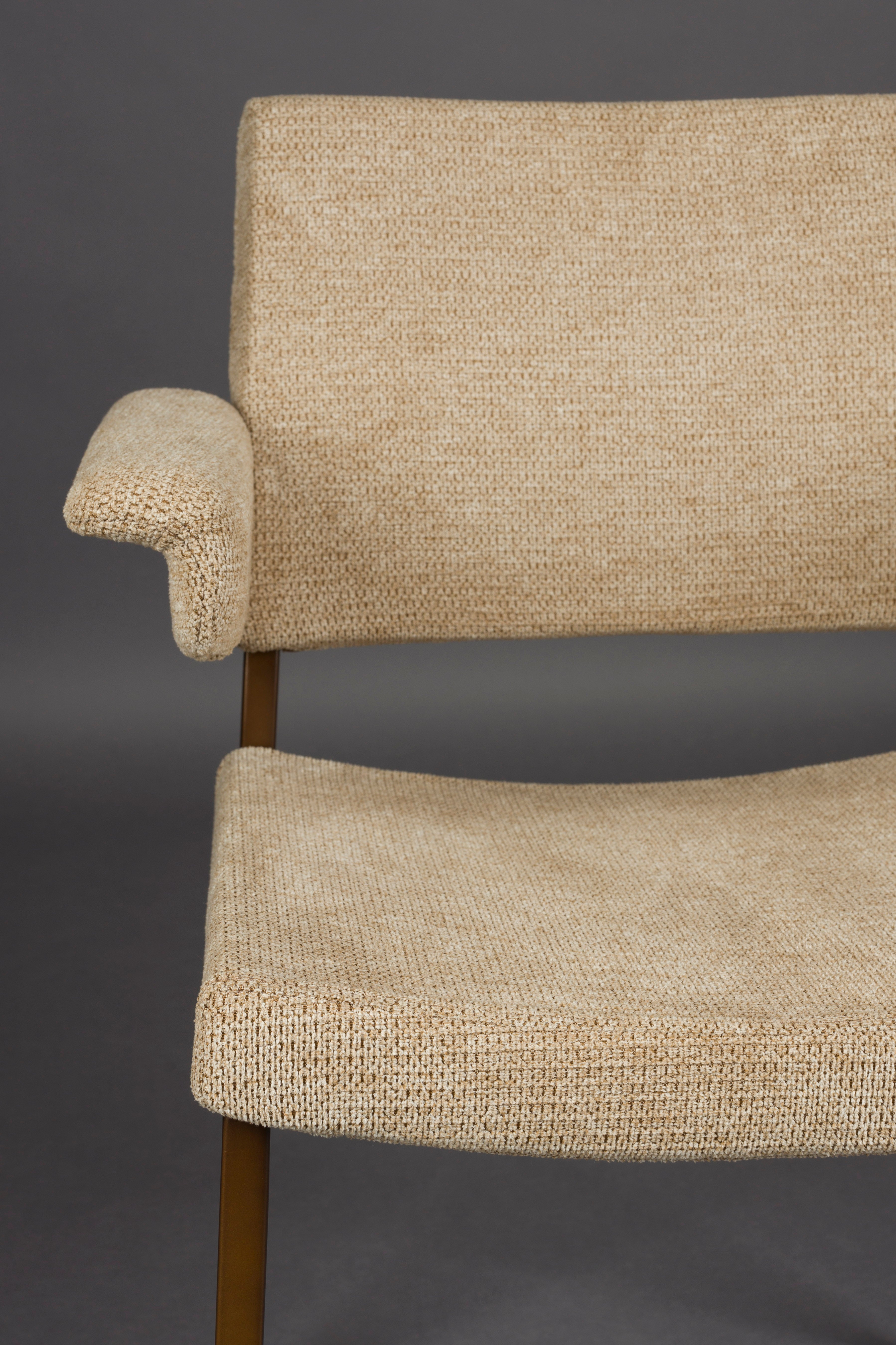 Stuhl PORTLAND beige mit braunem Gestell