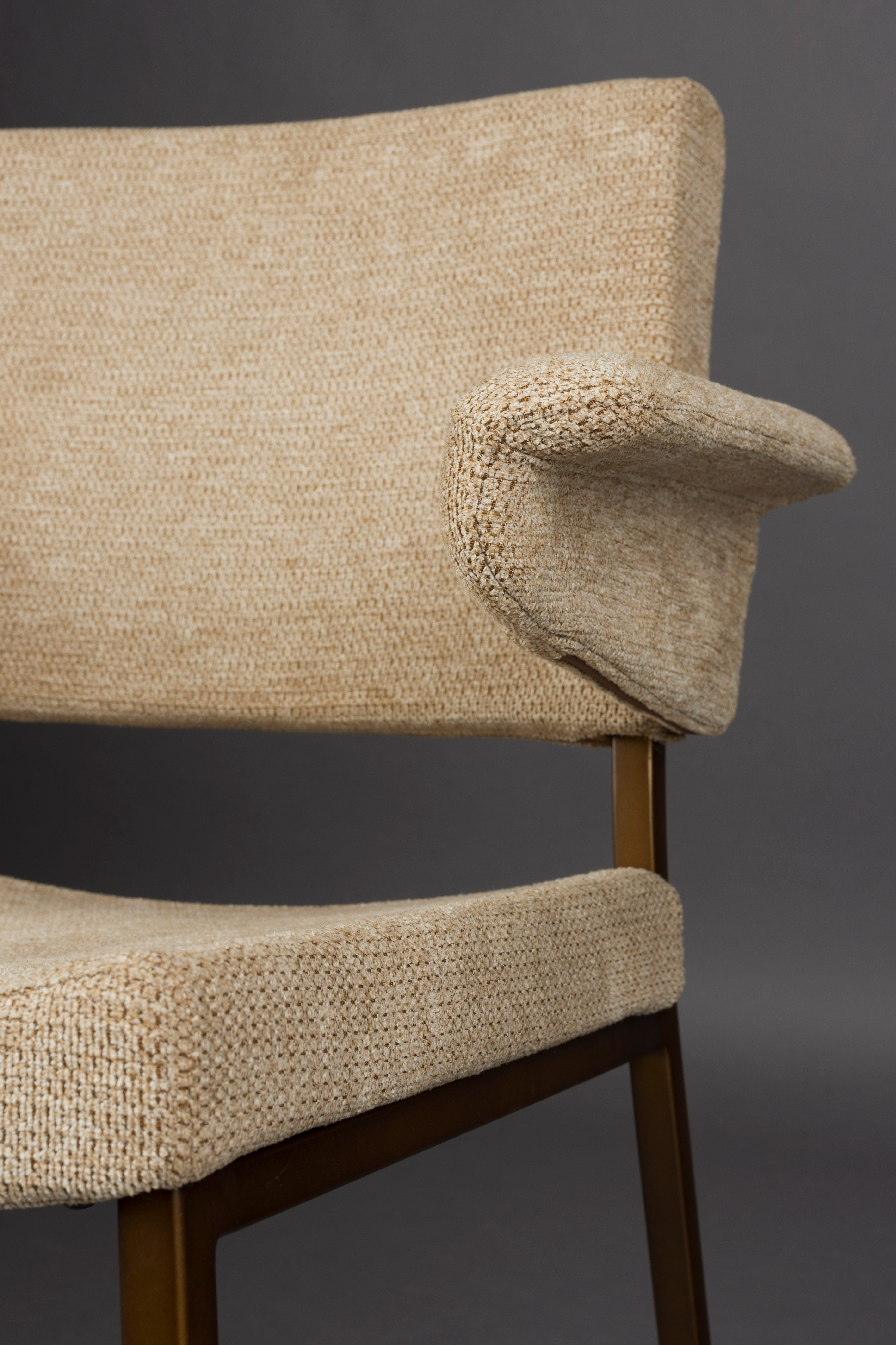 Stuhl PORTLAND beige mit braunem Gestell