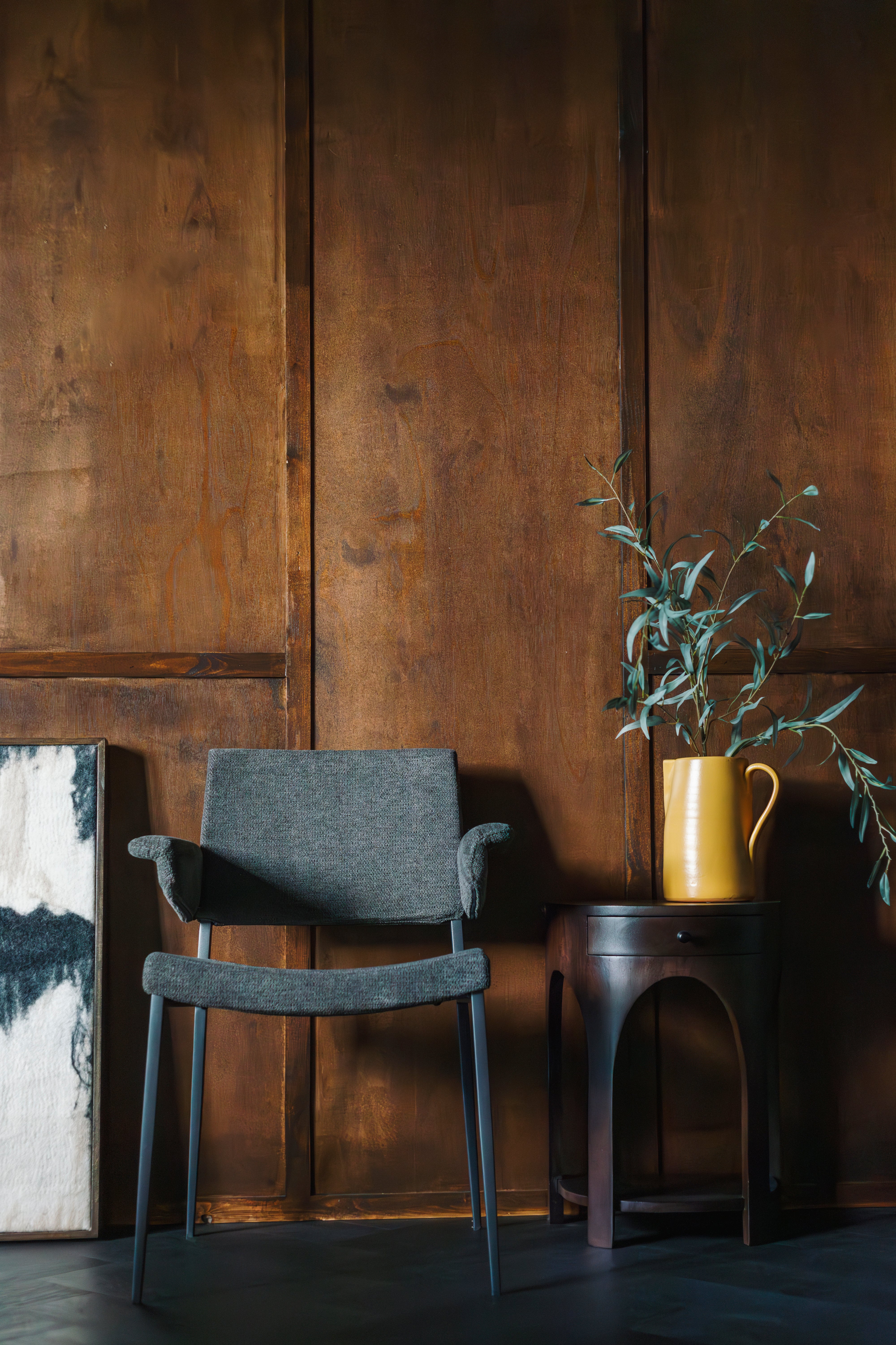 Stuhl PORTLAND grau mit dunkelgrauem Gestell