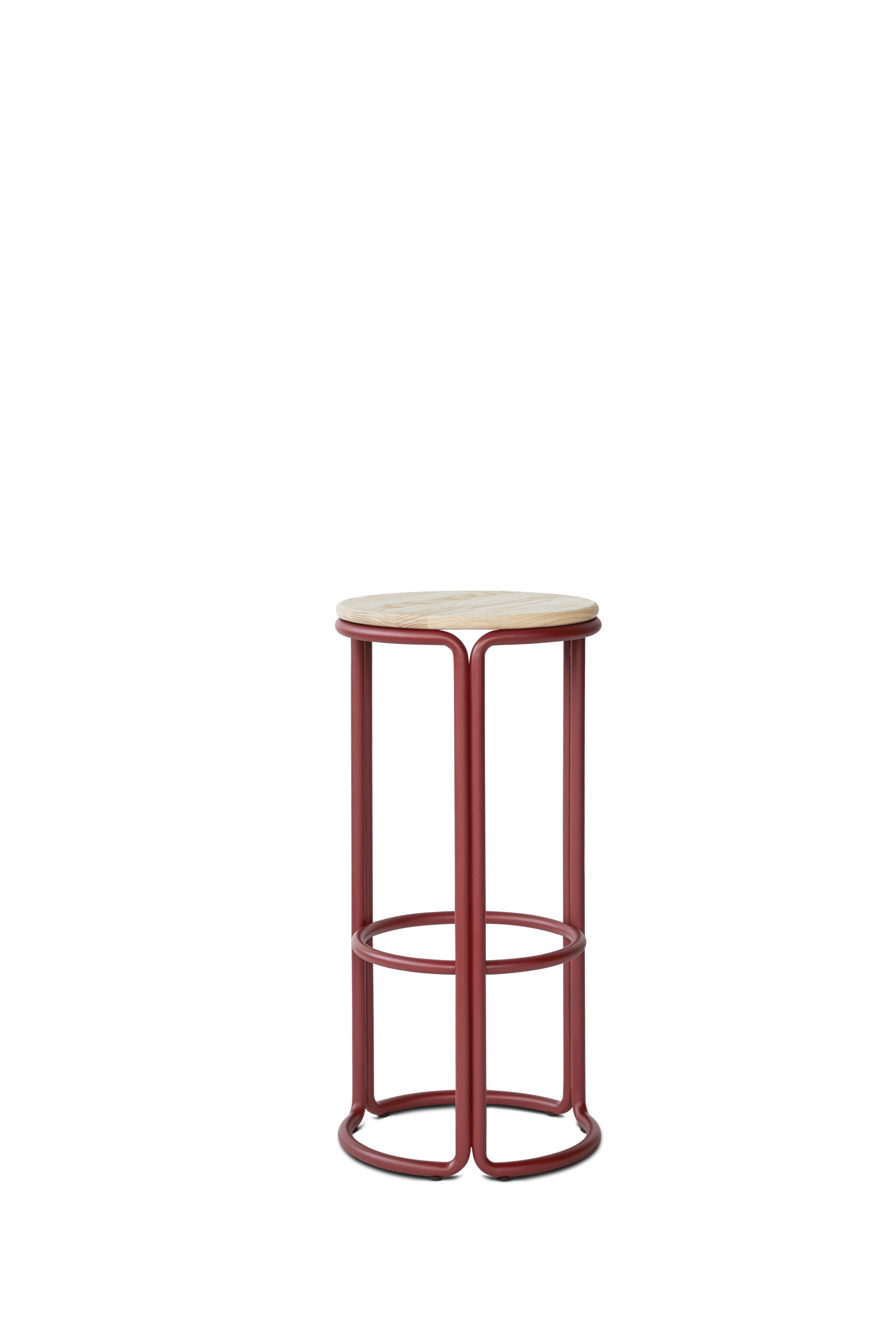 Hocker HARDIE rot mit natürlichem Sitz