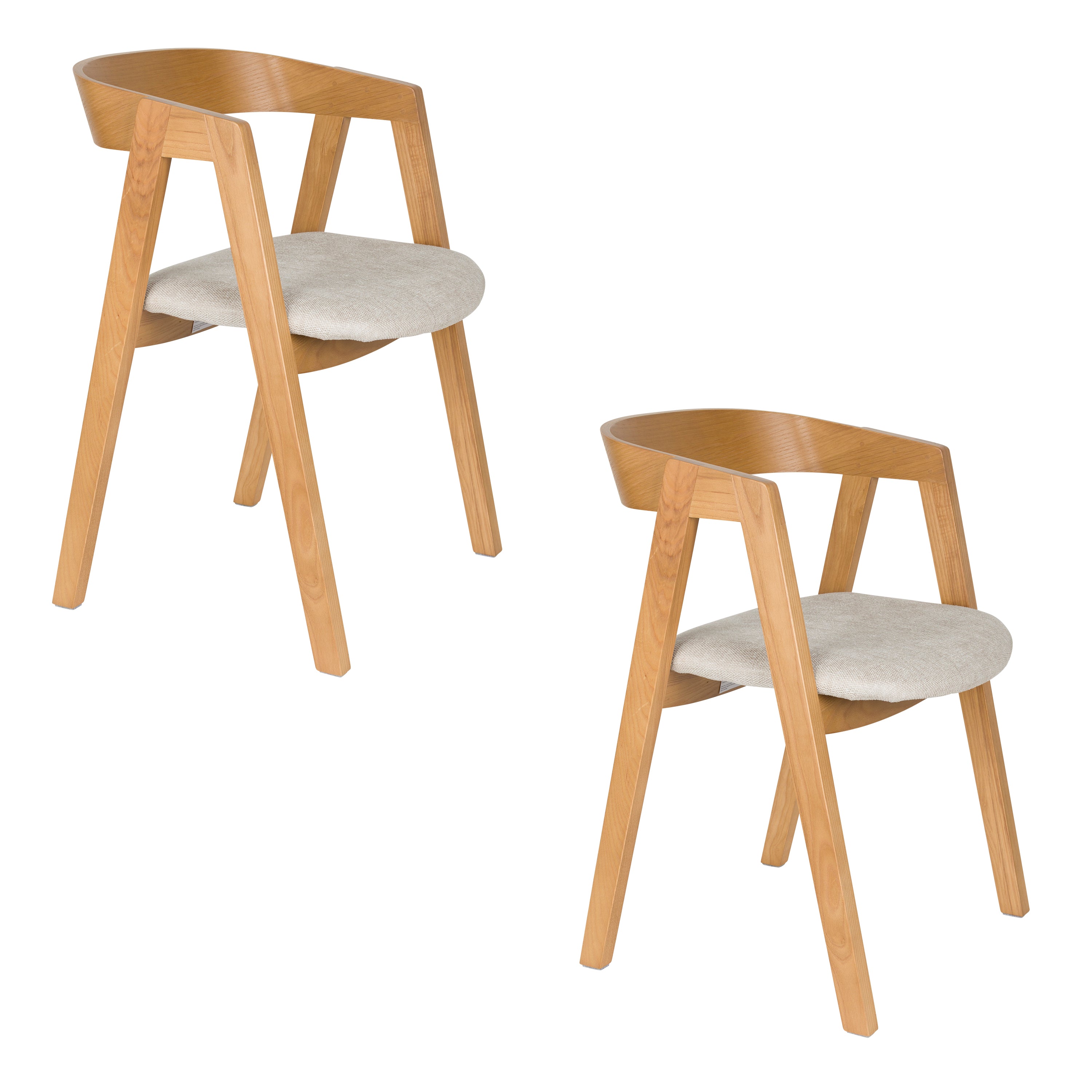 MADS chair in ash wood with beige seat