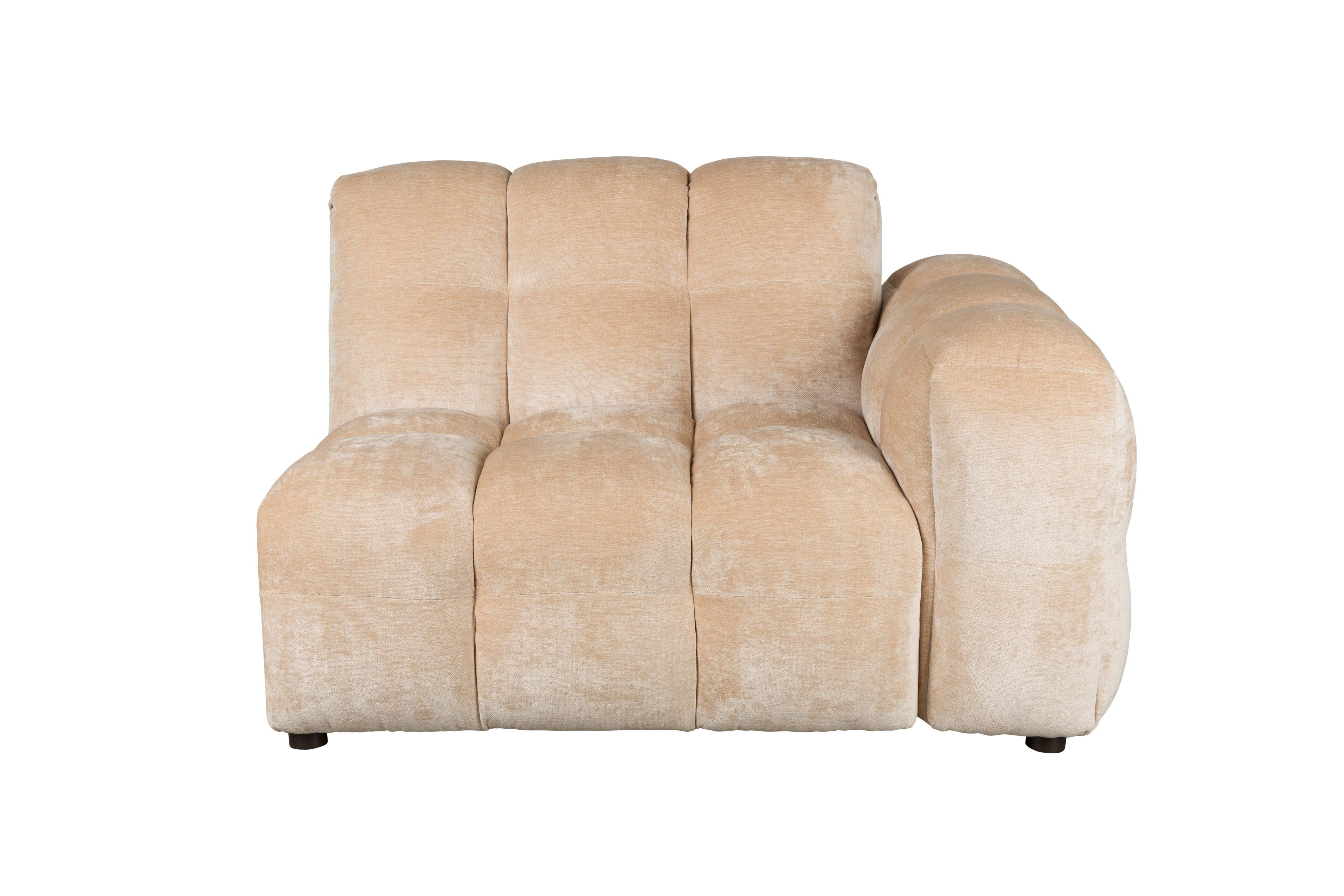 Modulares Sofa HACKMAN - rechte Endelement in beigem Samt