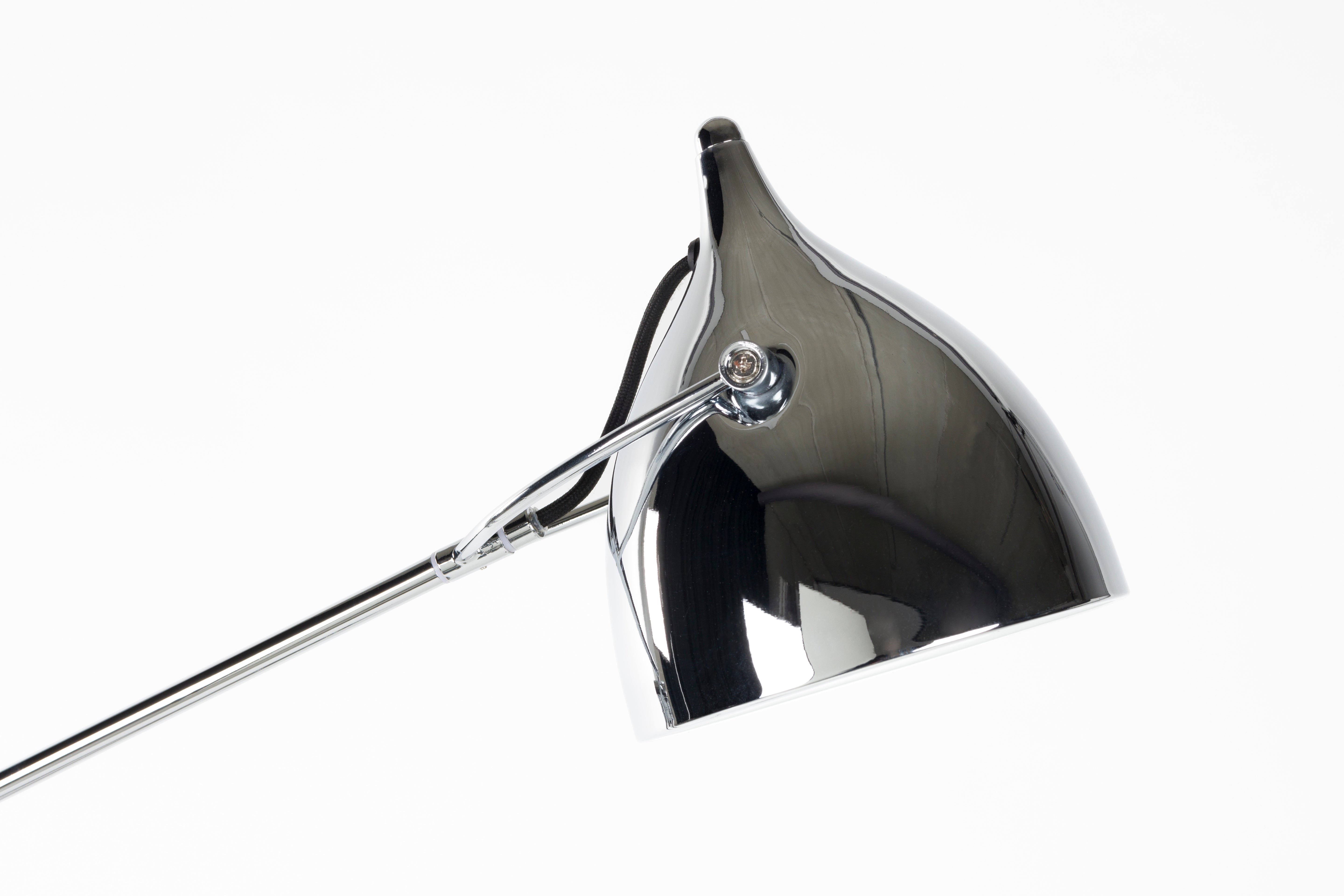 READER silver reading floor lamp