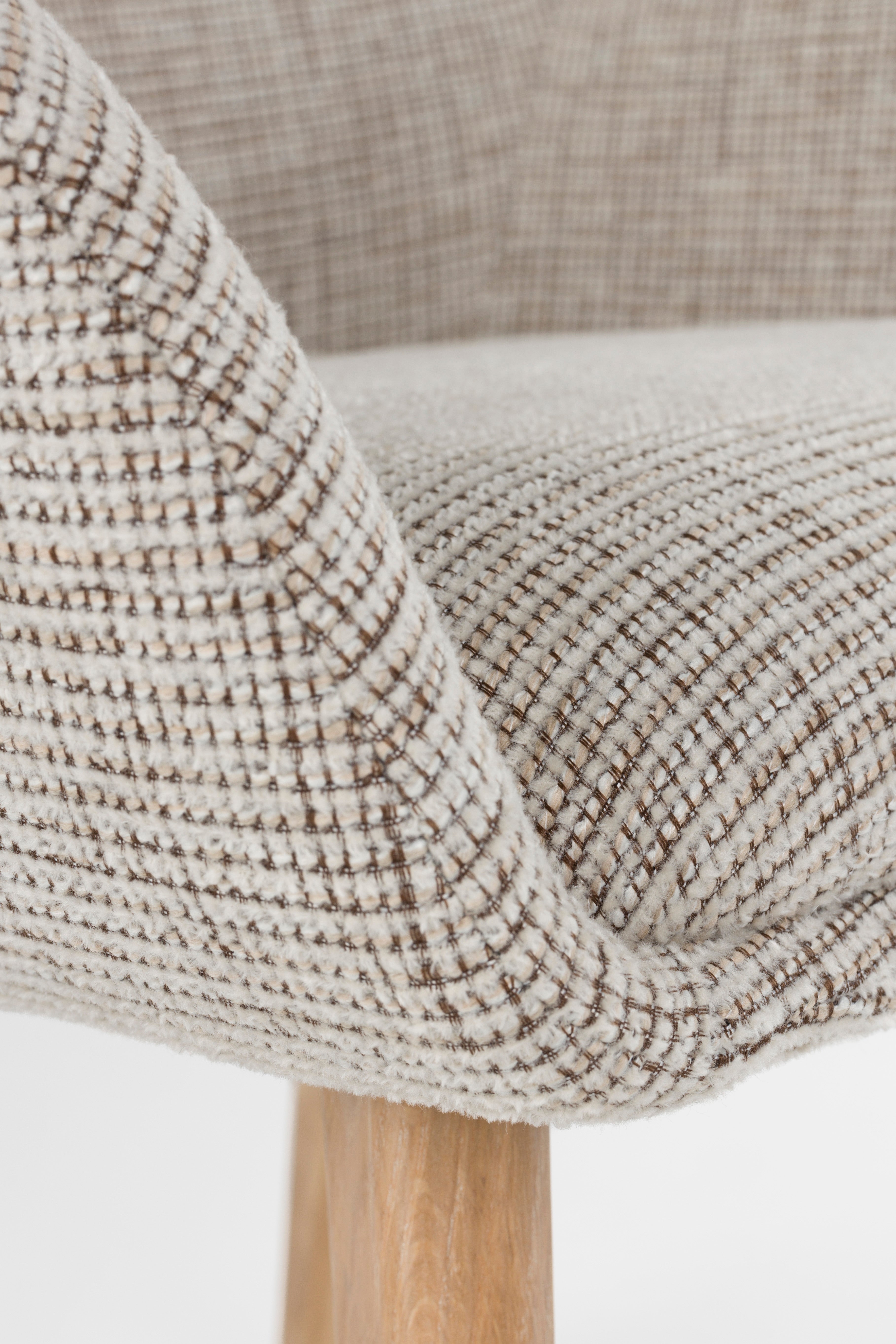 LOUA Chair Beige with Wooden Base