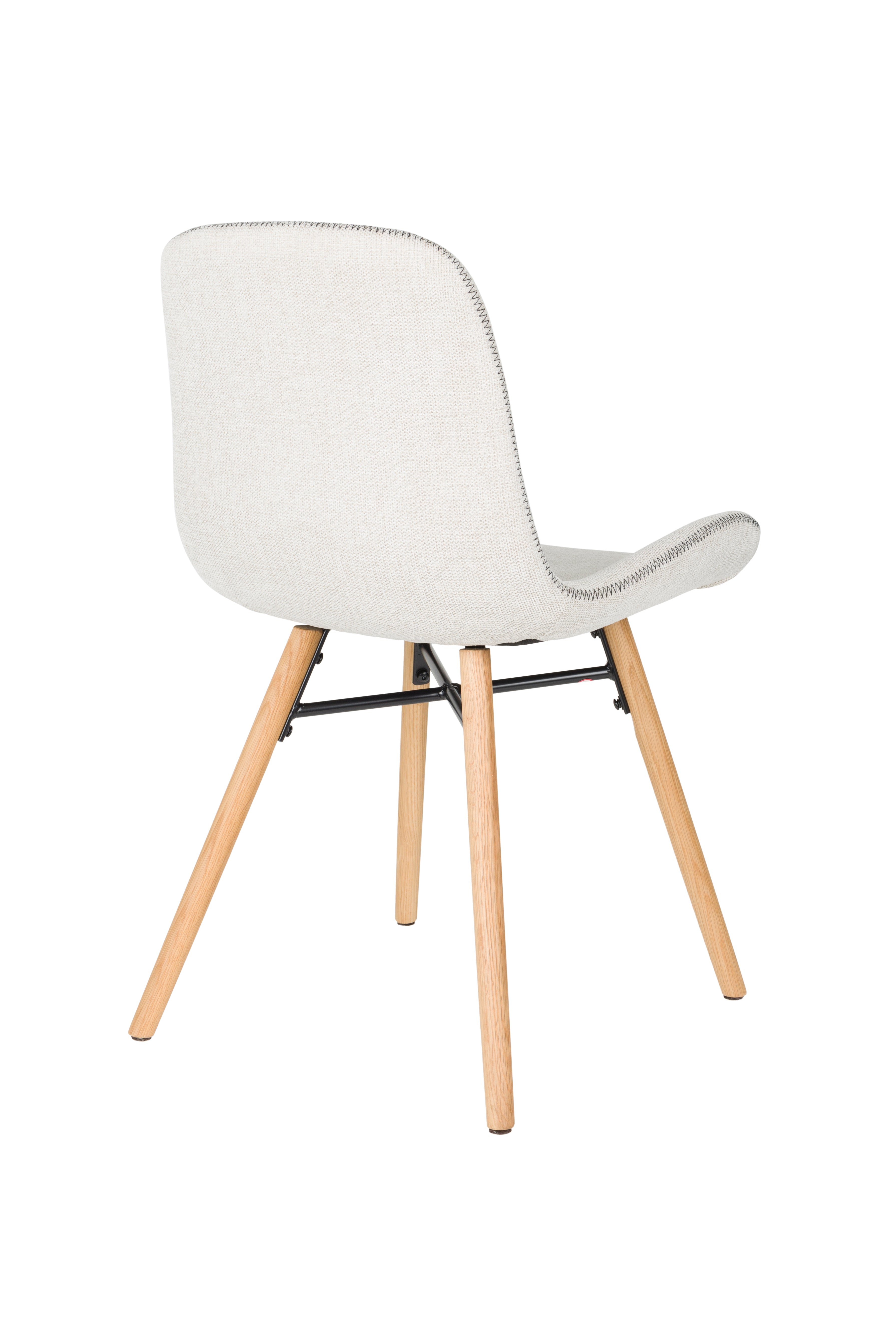 LESTER chair beige with wooden base