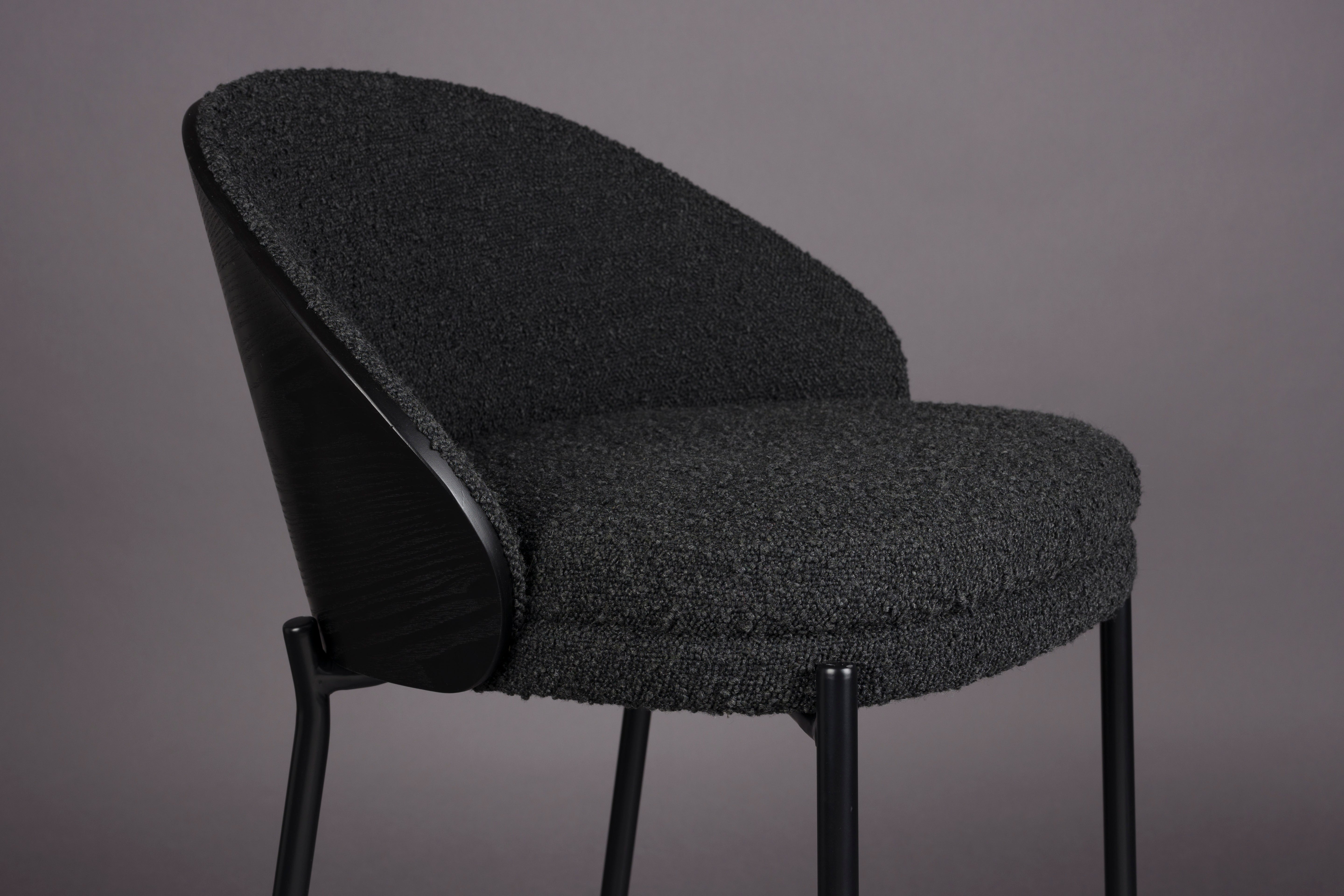 RODIN bar stool black with black base