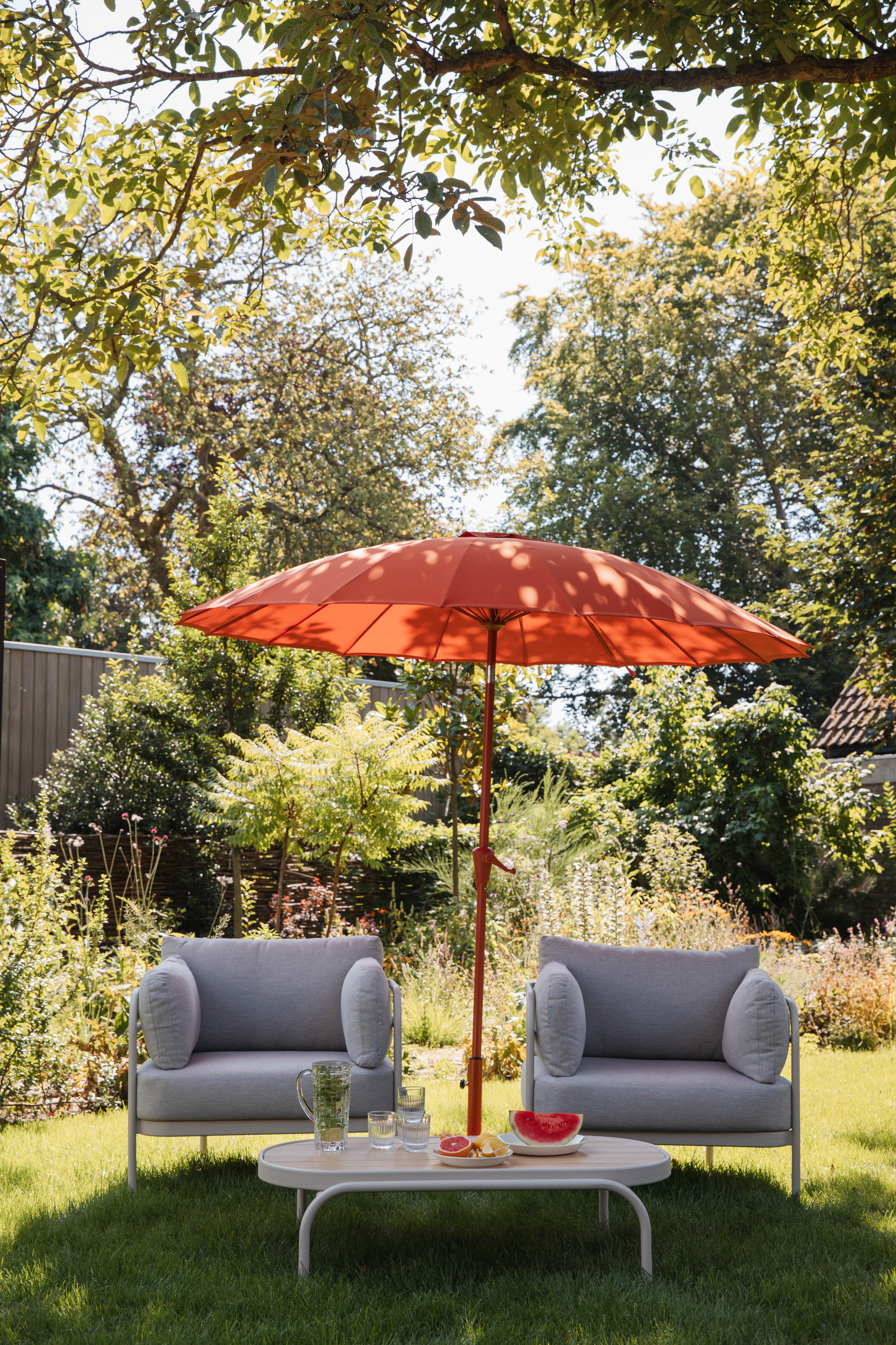 Sonnenschirm mit Fuß SUNSHINE rot