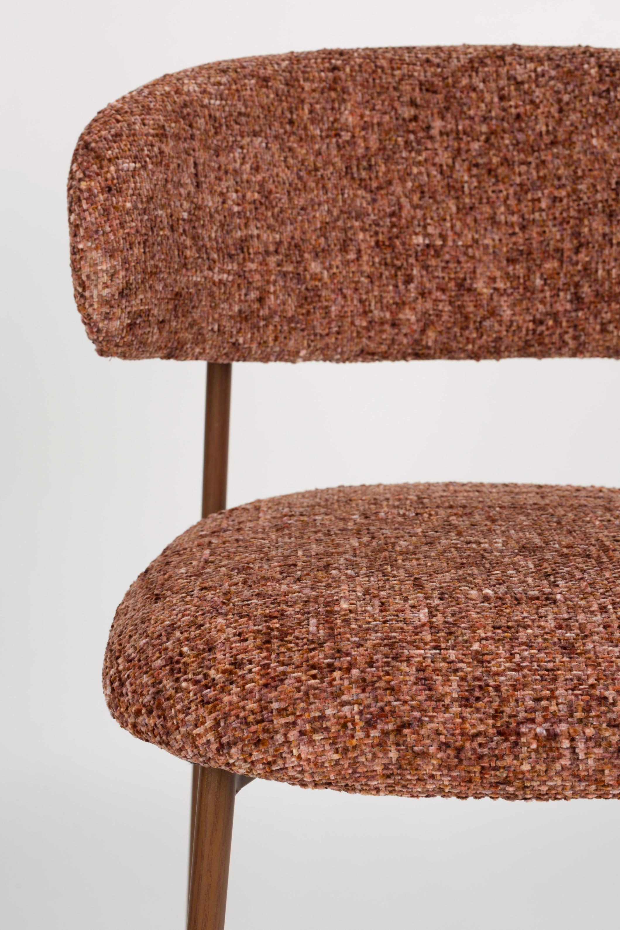 Barstuhl CLAES Terrakotta mit braunem Gestell