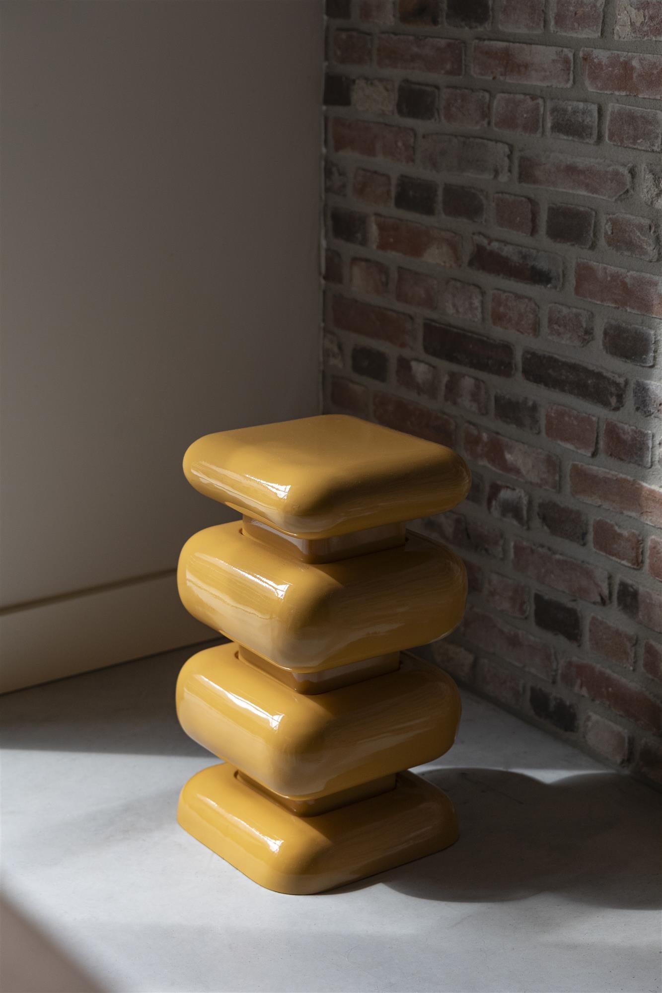 STUBBY yellow side table