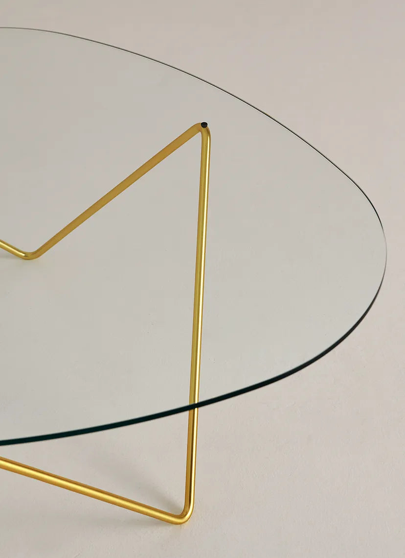Couchtisch PEDRERA Glas mit goldenem Gestell