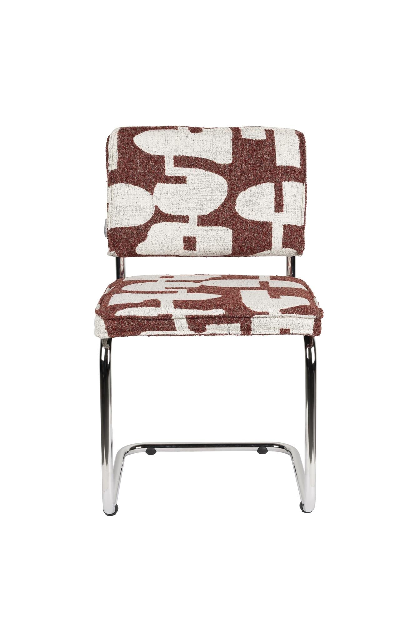 Stuhl RIDGE DECO SYMBOLS bordeaux mit Weiß