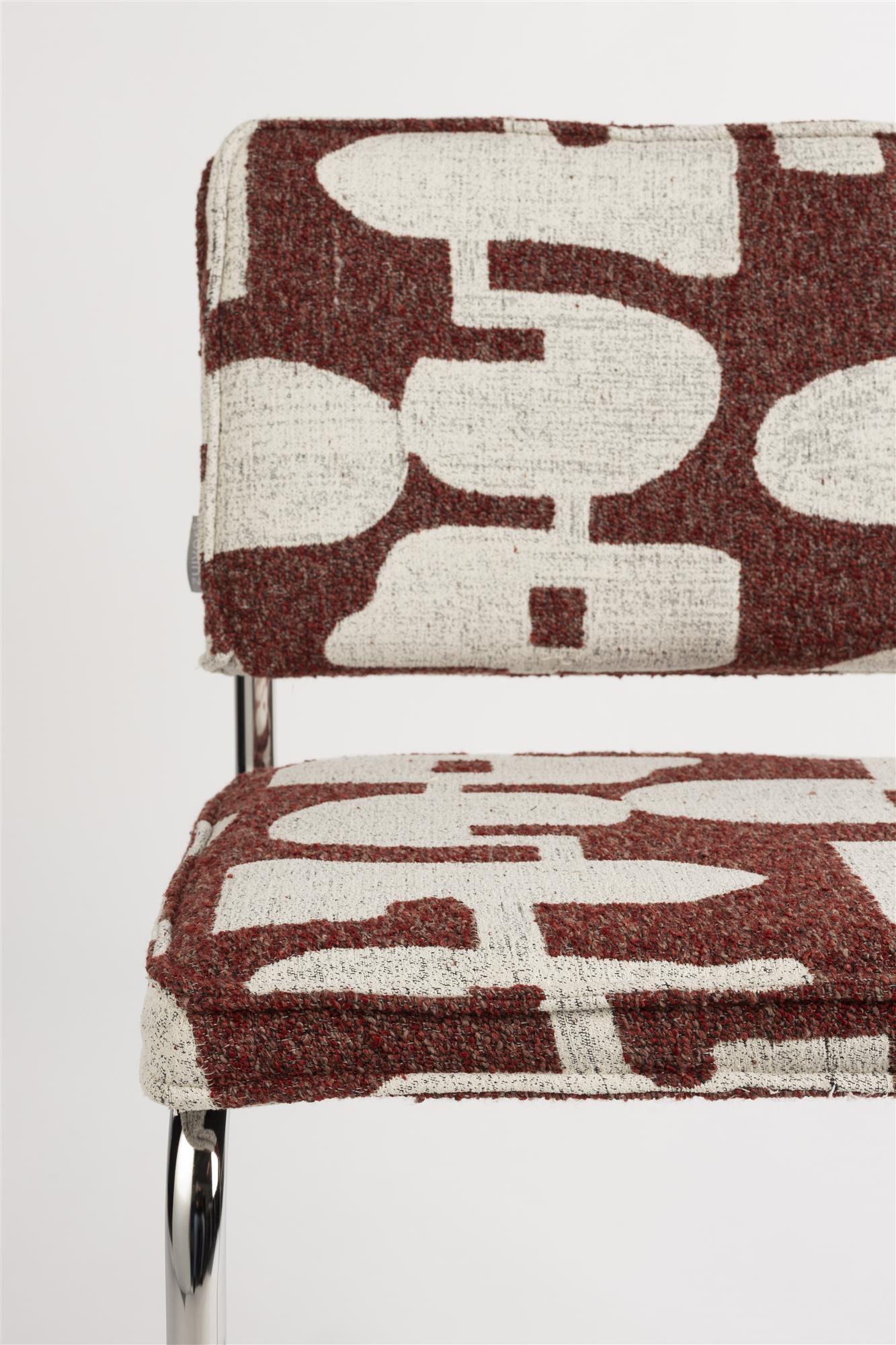 Stuhl RIDGE DECO SYMBOLS bordeaux mit Weiß