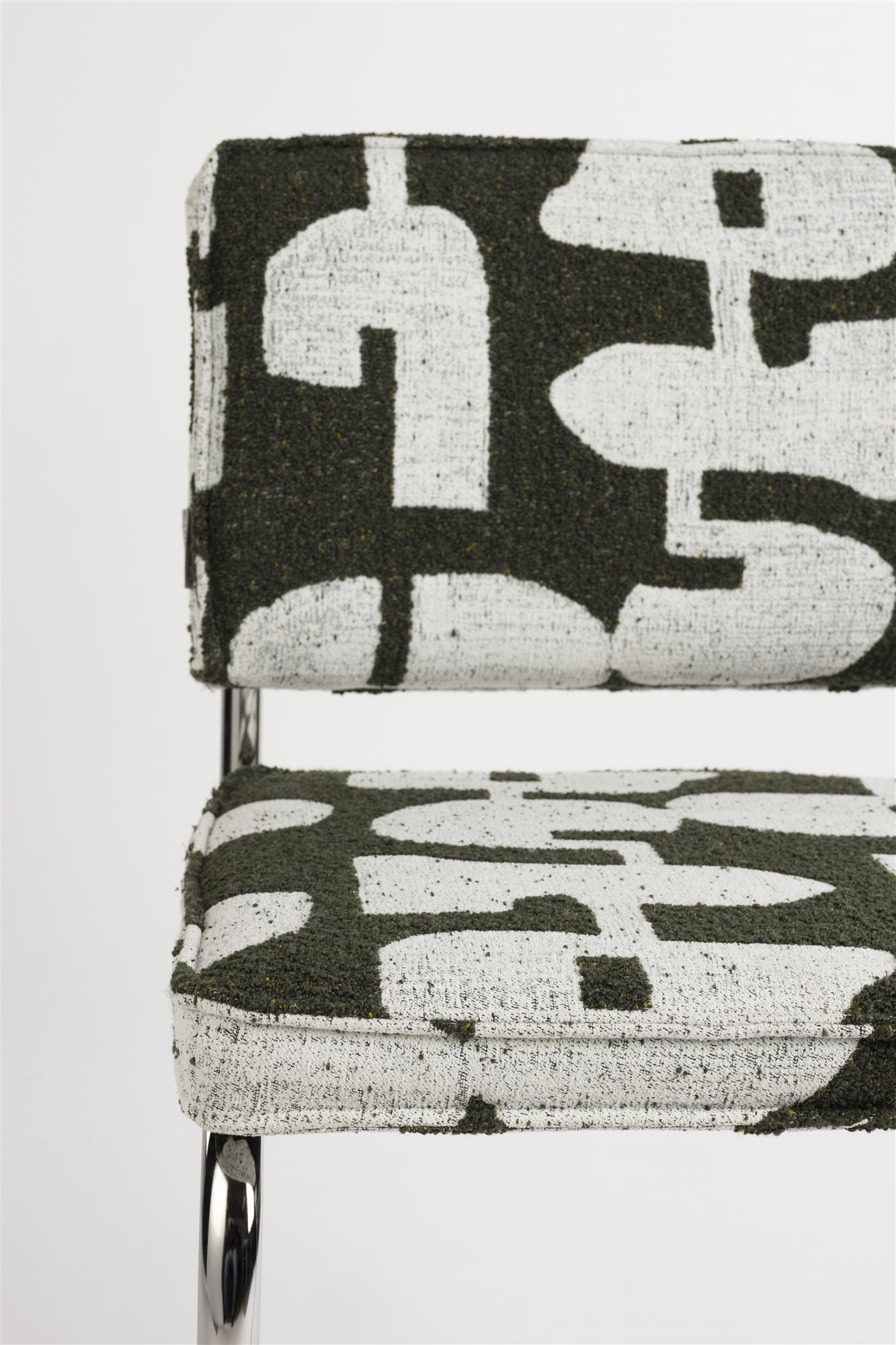 RIDGE DECO SYMBOLS Chair Green with White