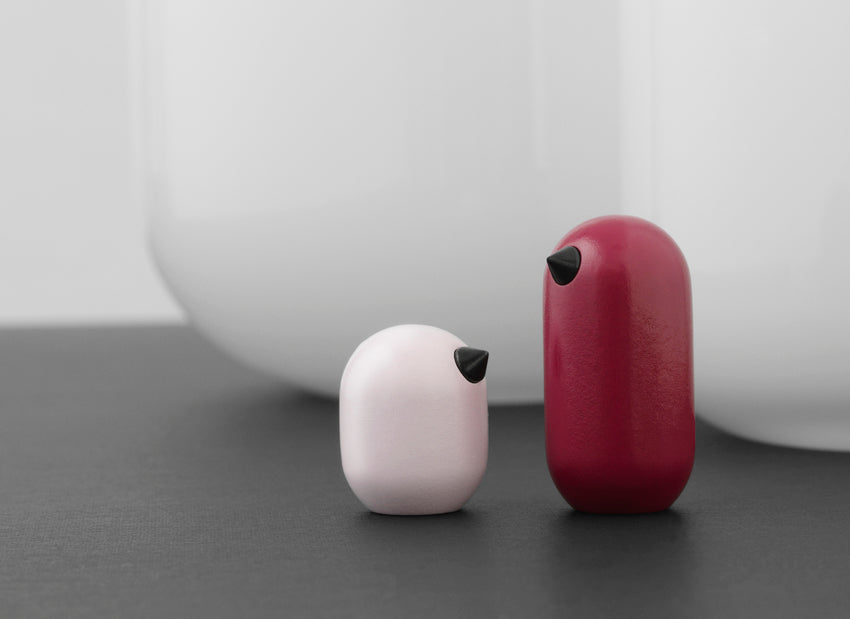 Little Bird light pink wooden figurine