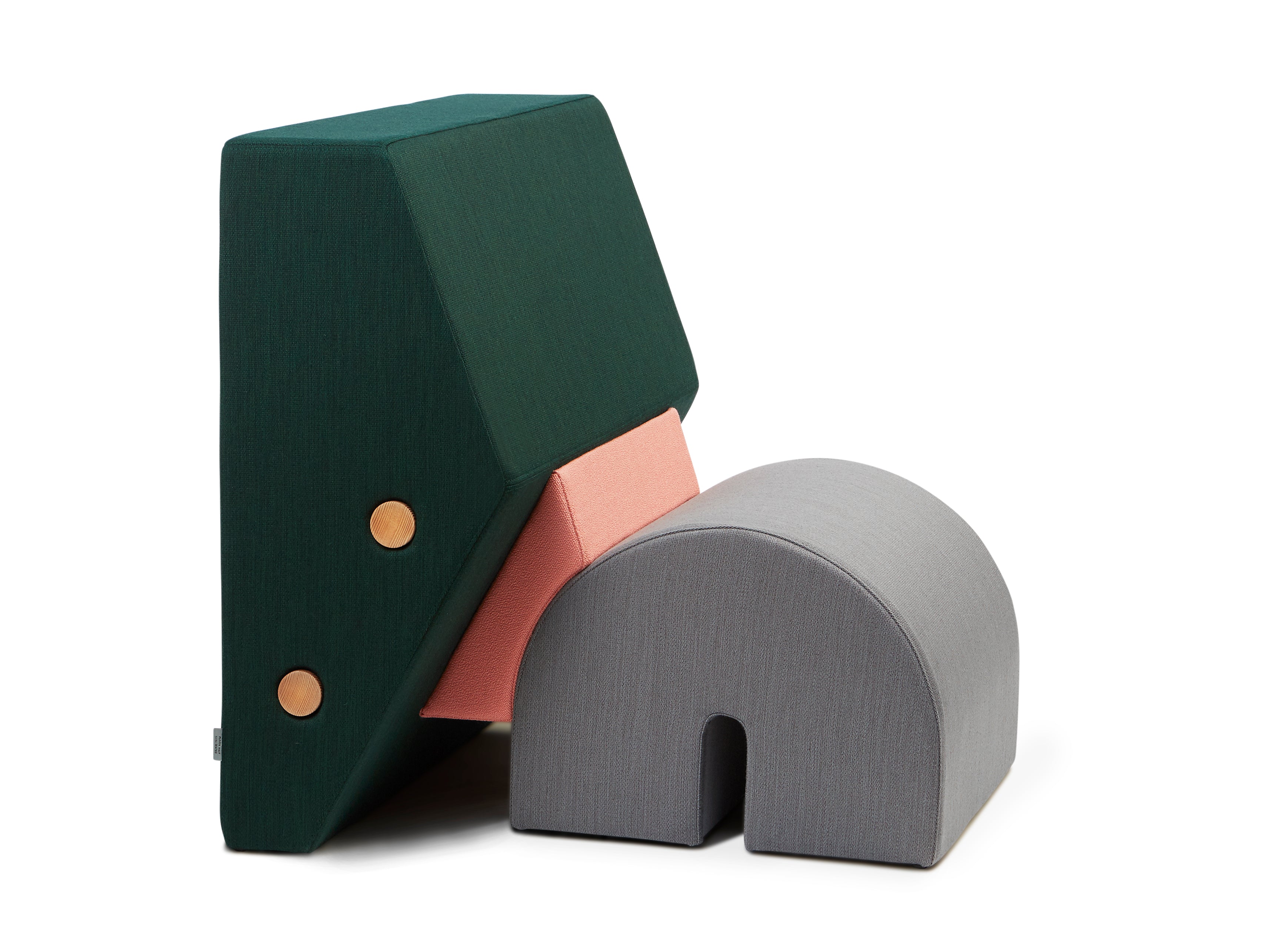 Sessel KEYSTONE grün mit rosa und grau