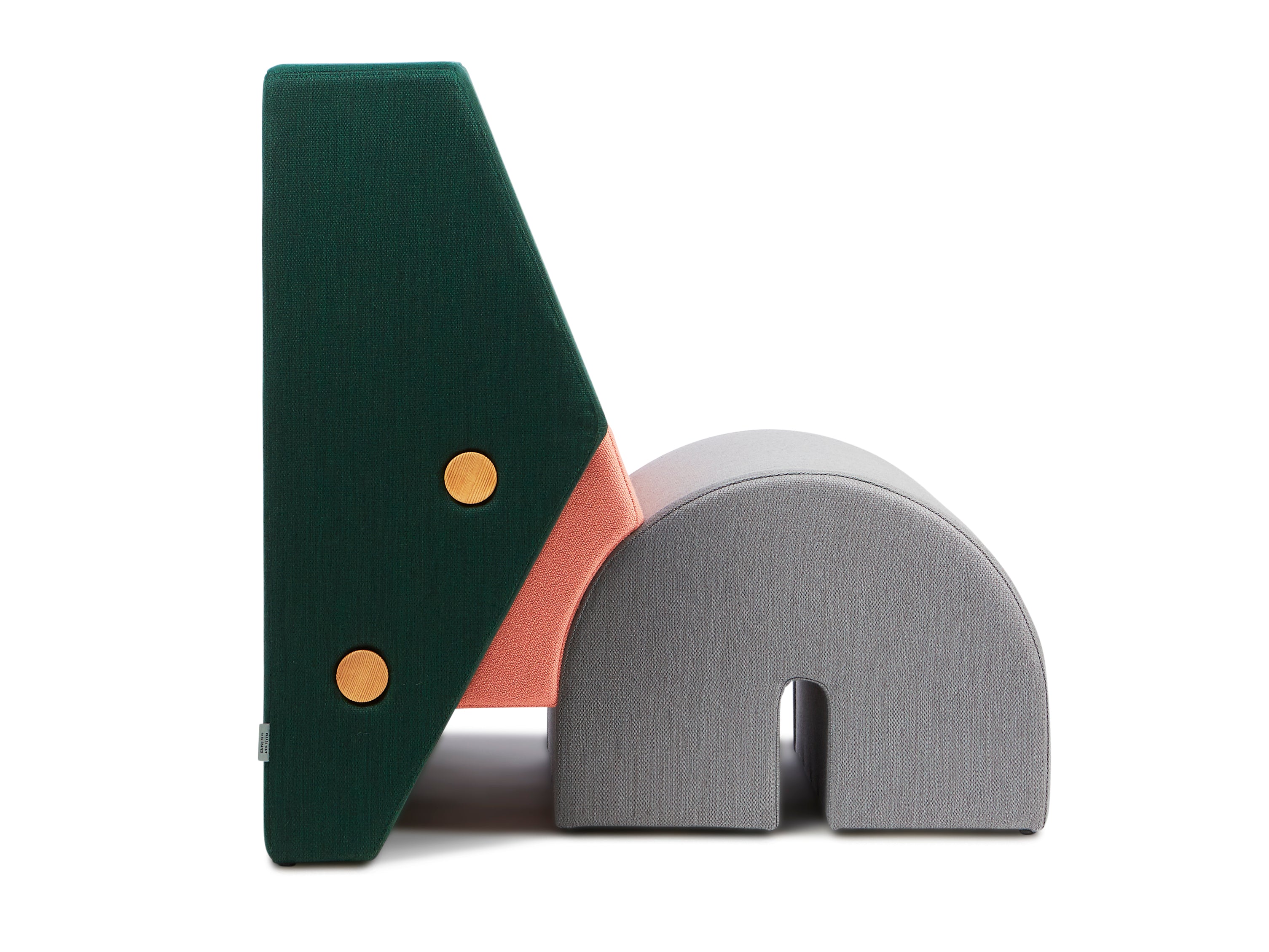 Sessel KEYSTONE grün mit rosa und grau
