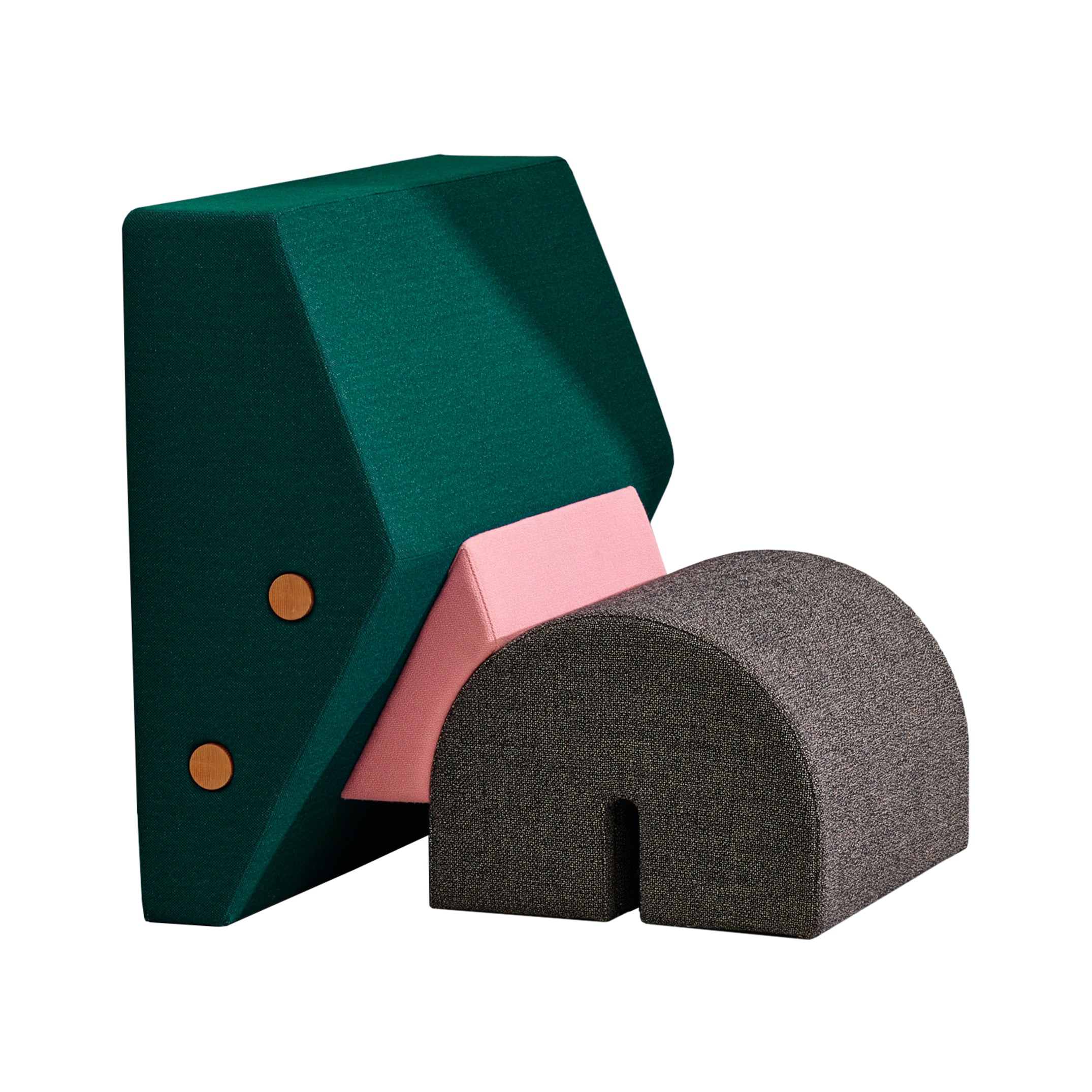 Sessel KEYSTONE grün mit rosa und grau