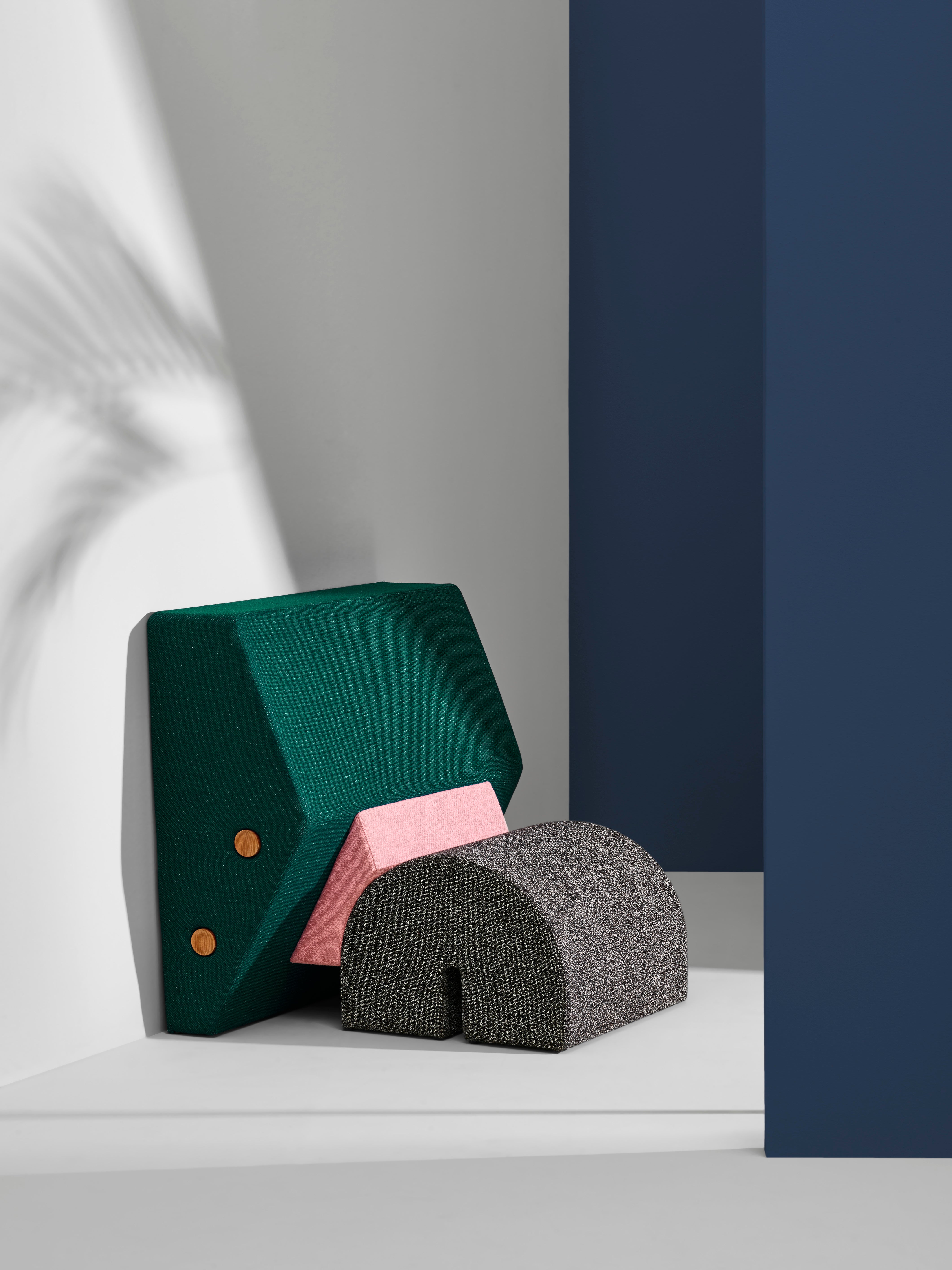 Sessel KEYSTONE grün mit rosa und grau
