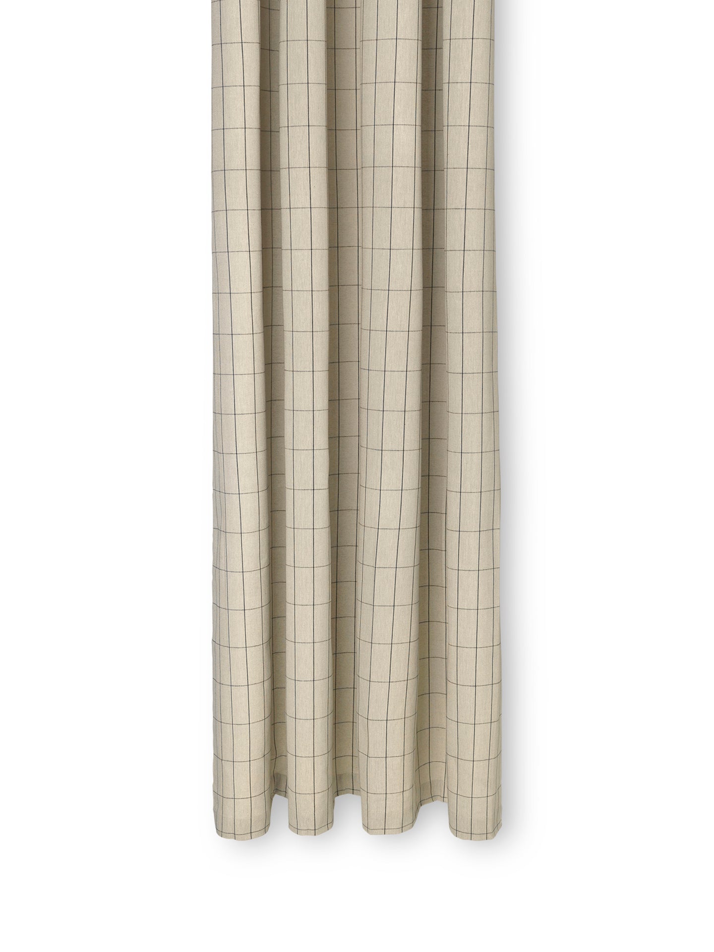 Duschvorhang CHAMBRAY beige mit schwarzem Karomuster