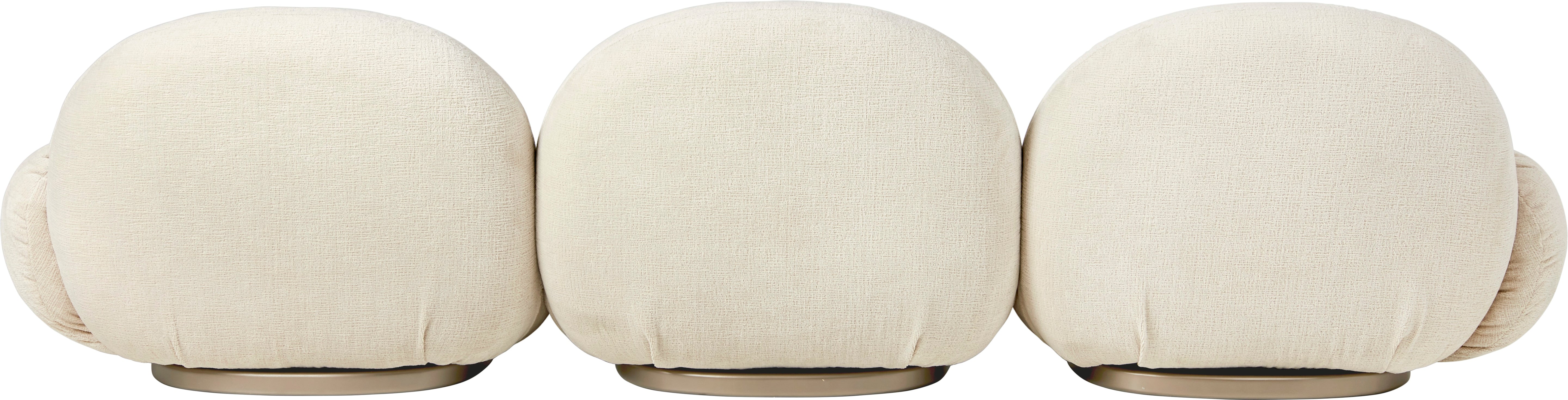 Sofa für 3 Personen PACHA mit gepolstertem Bezug und goldenem Gestell