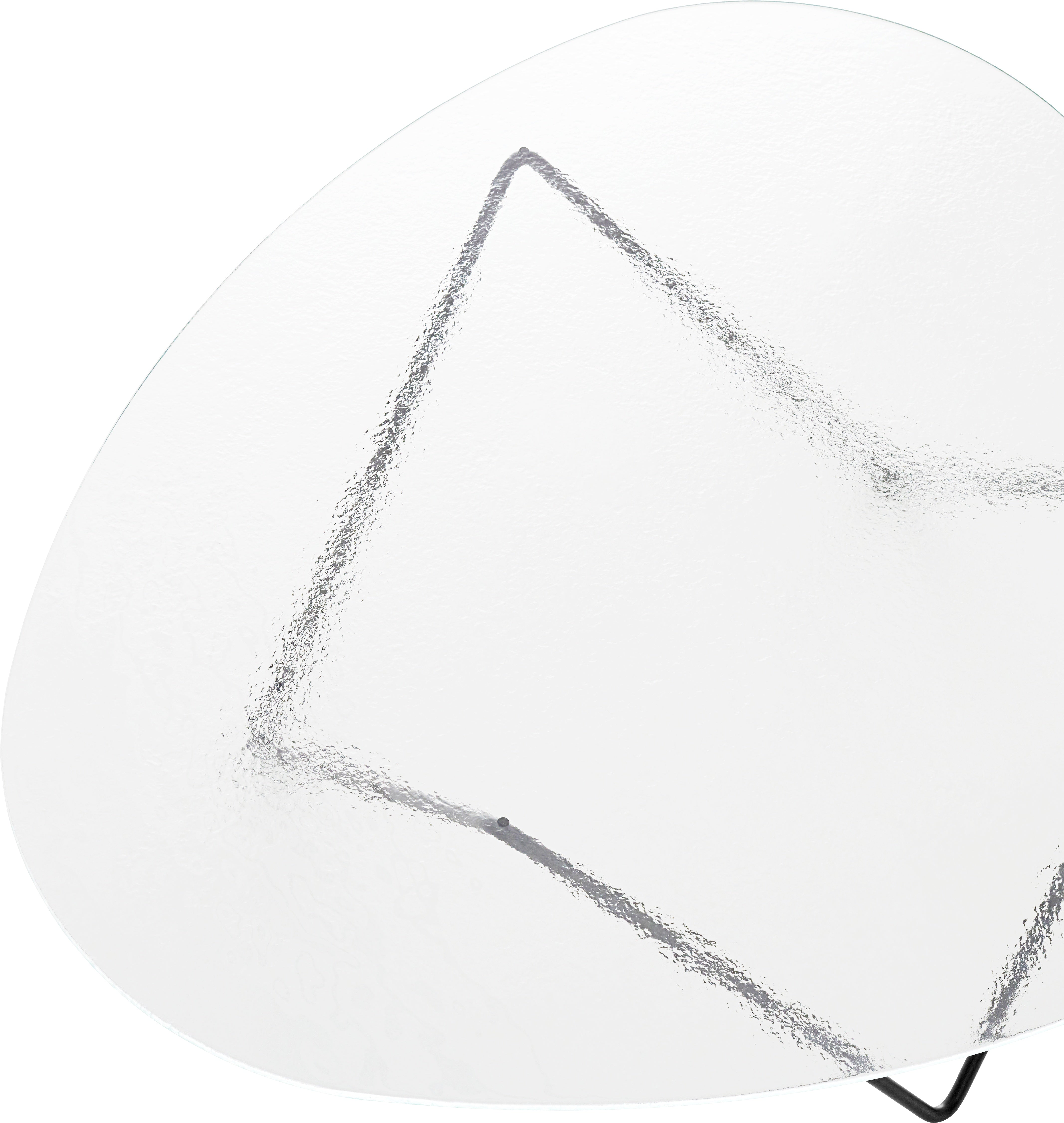 Kaffeetisch PEDRERA transparentes Glas mit schwarzem Gestell