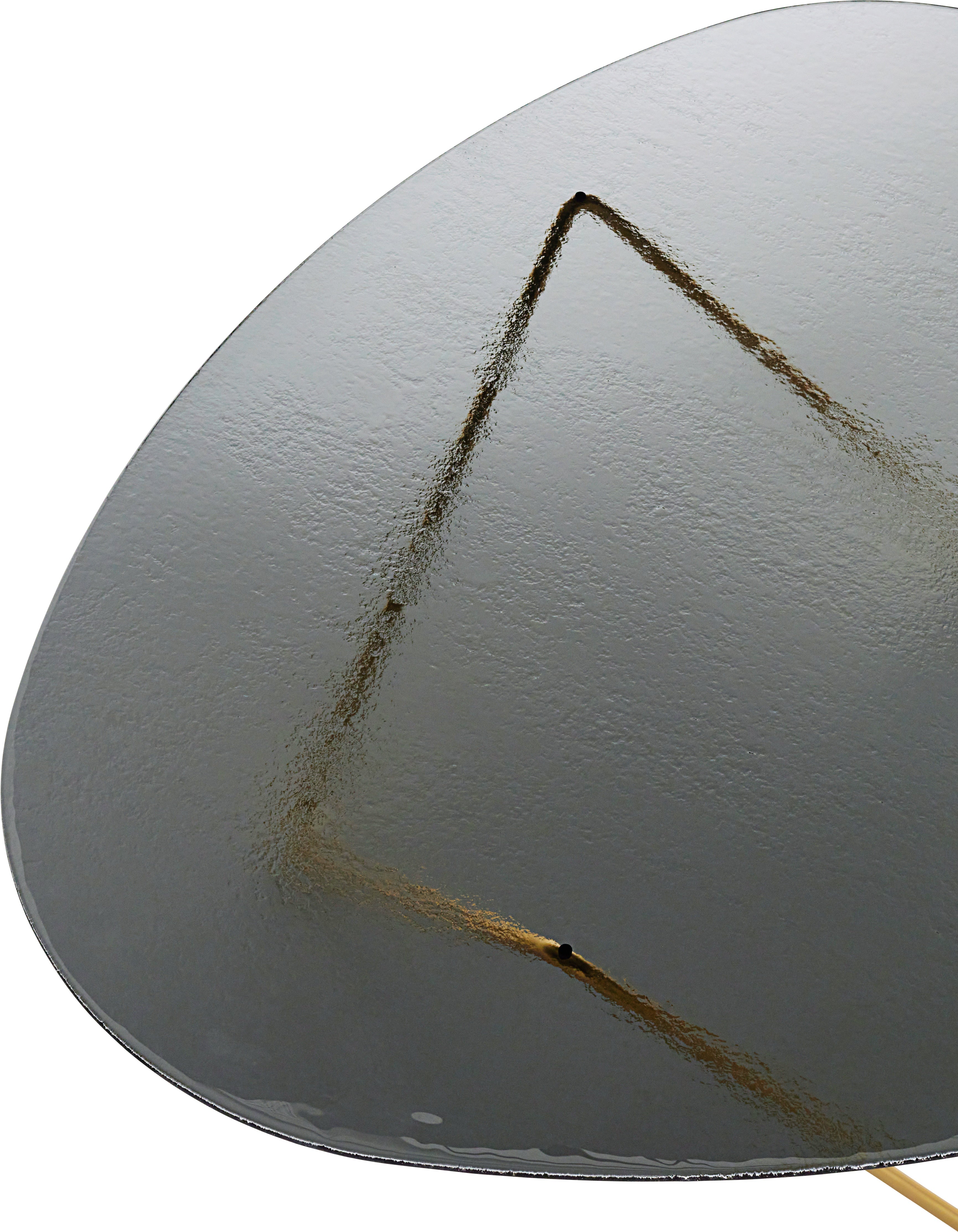 PEDRERA Coffee Table with Smoked Glass and Brass Base