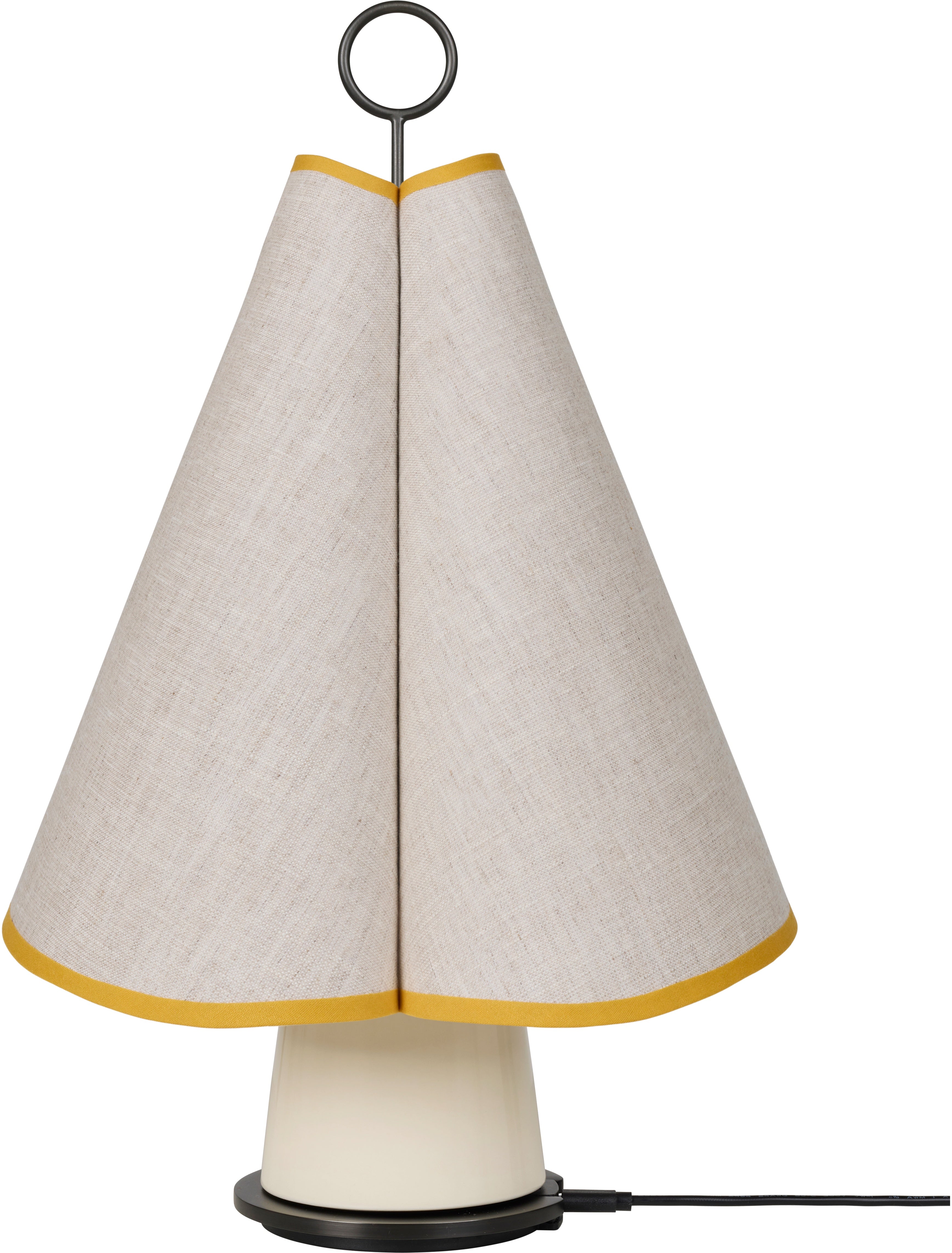 Tragbare Lampe HORNBÆK in Weiß mit gelben Akzenten