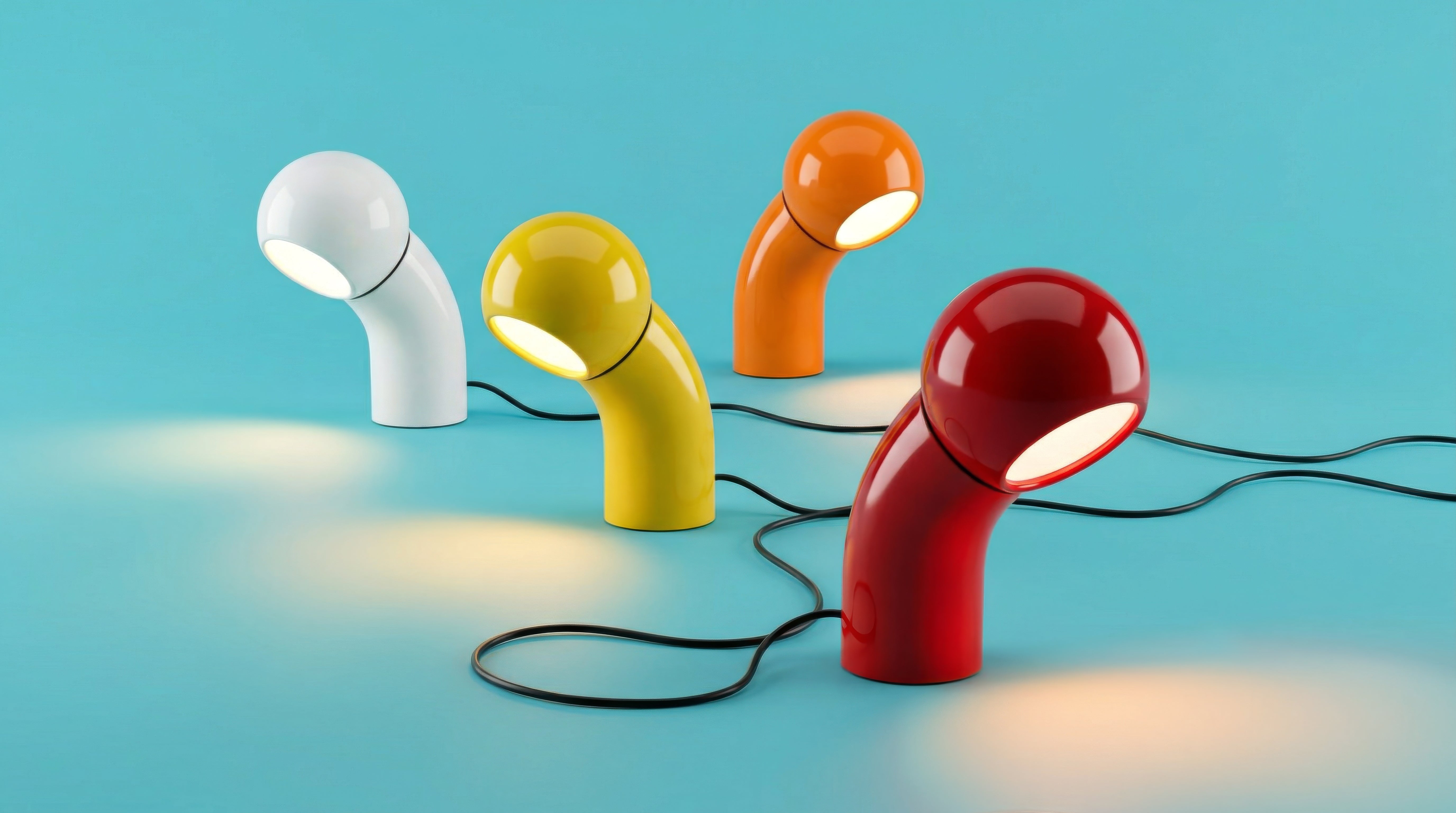 Lampa stołowa PALLINO połyskujący czerwony