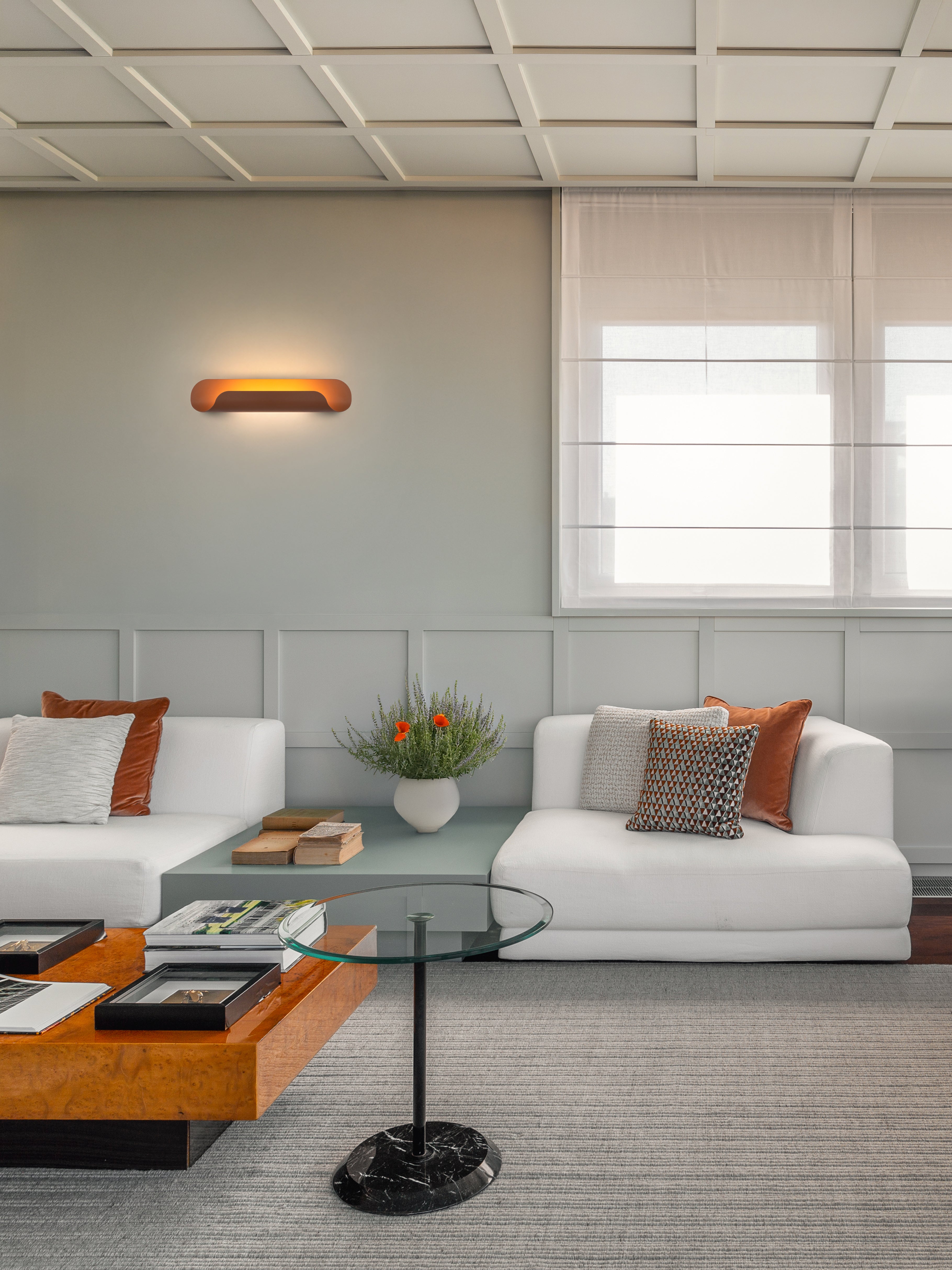 Lampa ścienna ROLL miedziany brązowy