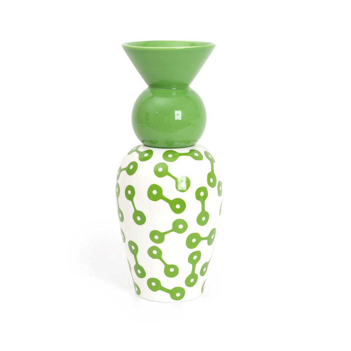 Vase mit Deckel CANOPIE - PIETRA grün mit Weiß