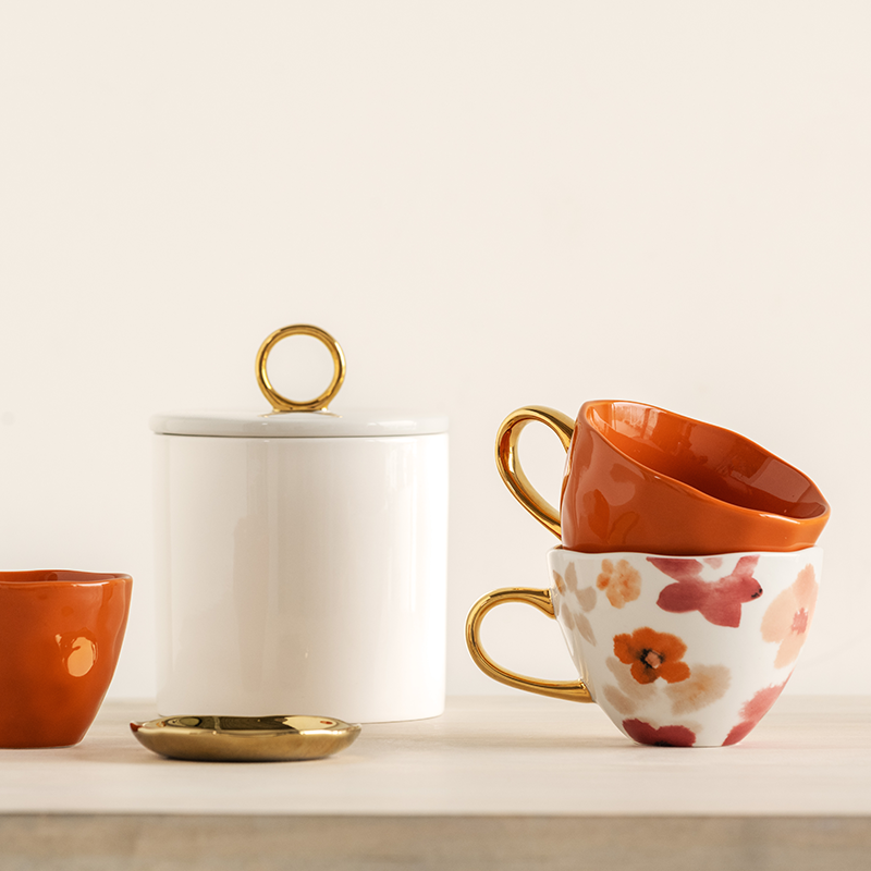 Behälter GOOD MORNING weiß mit goldener Veredelung