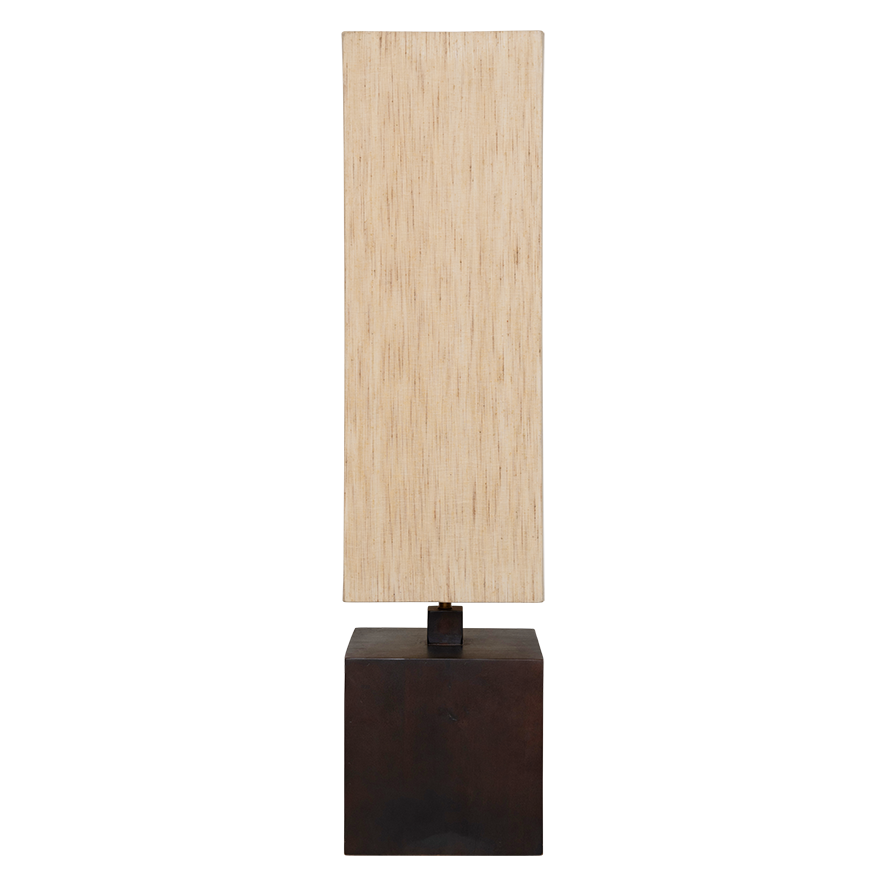 Lampa podłogowa VIDAR drewno mango z beżowym abażurem