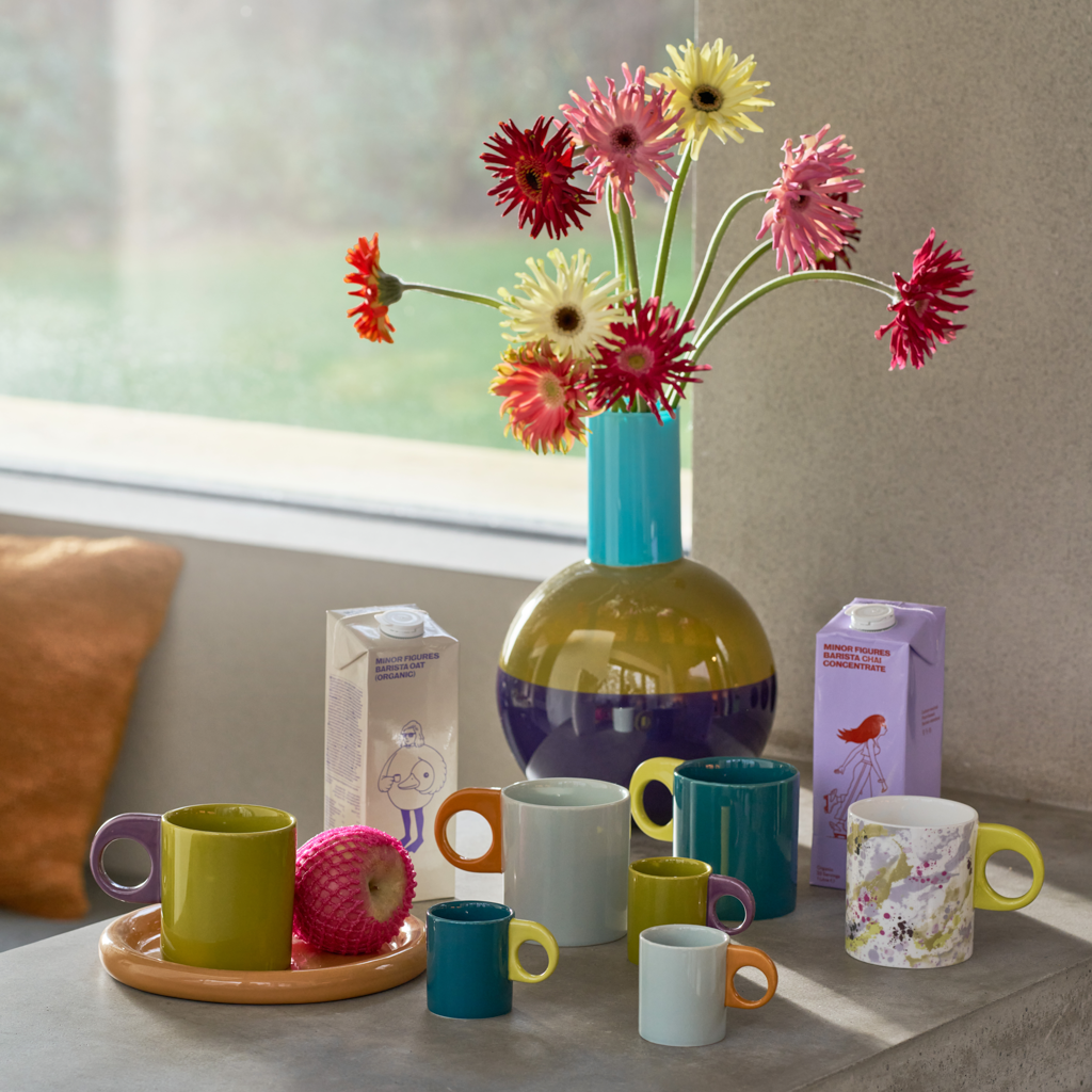 Wazon szklany LAHJA blau mit grünem