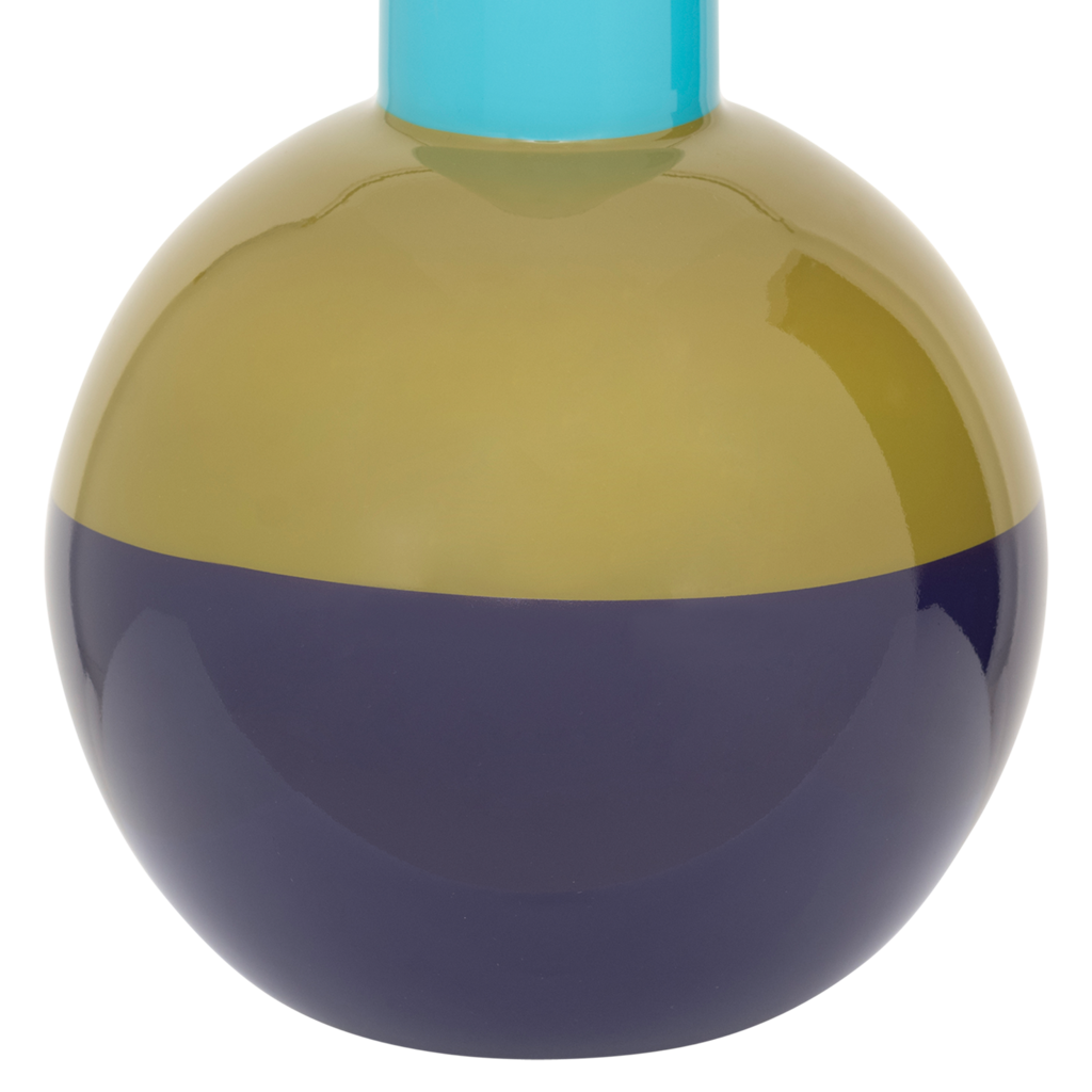 Glass vase LAHJA blue with green