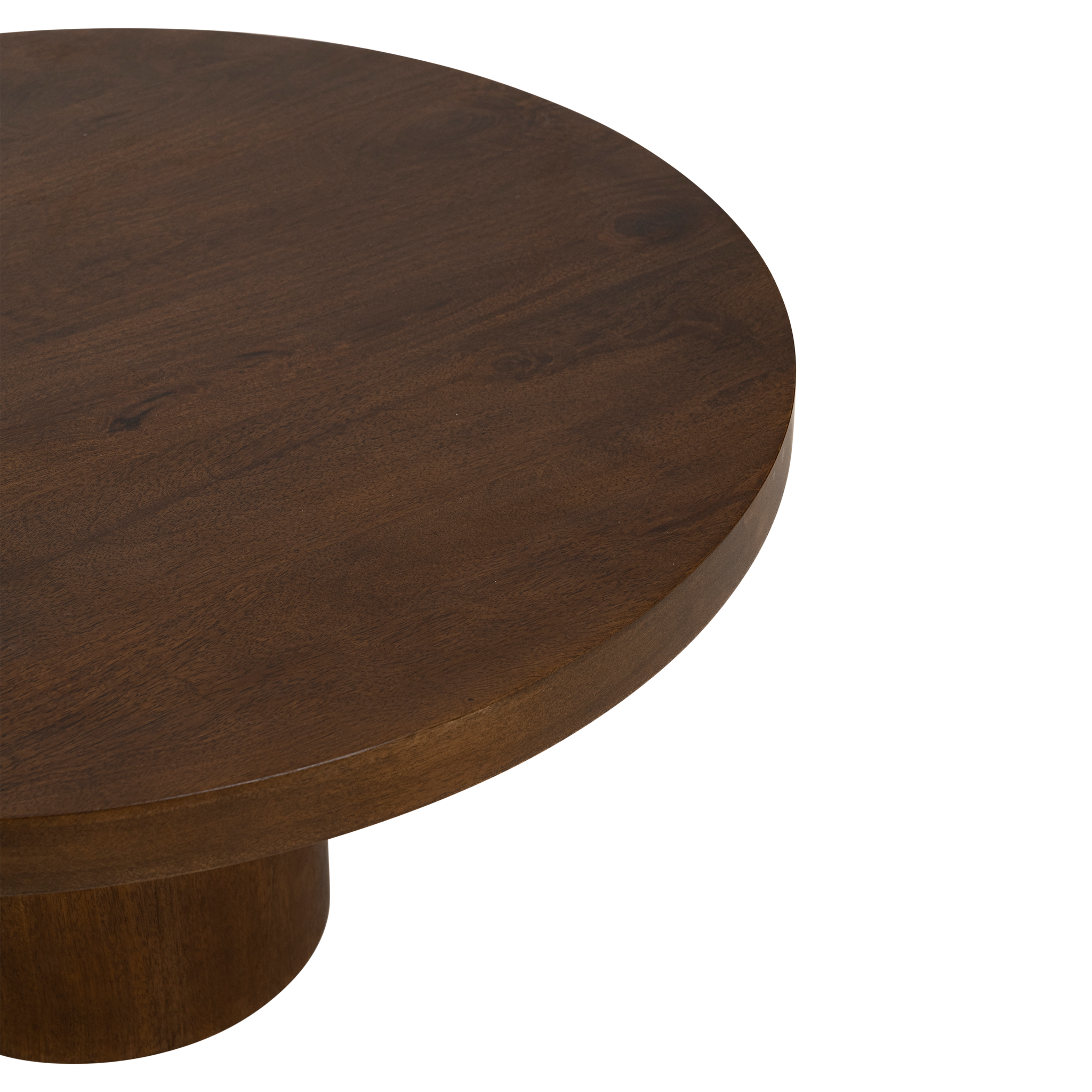 Round Coffee Table SPISS Dark Brown Mango Wood