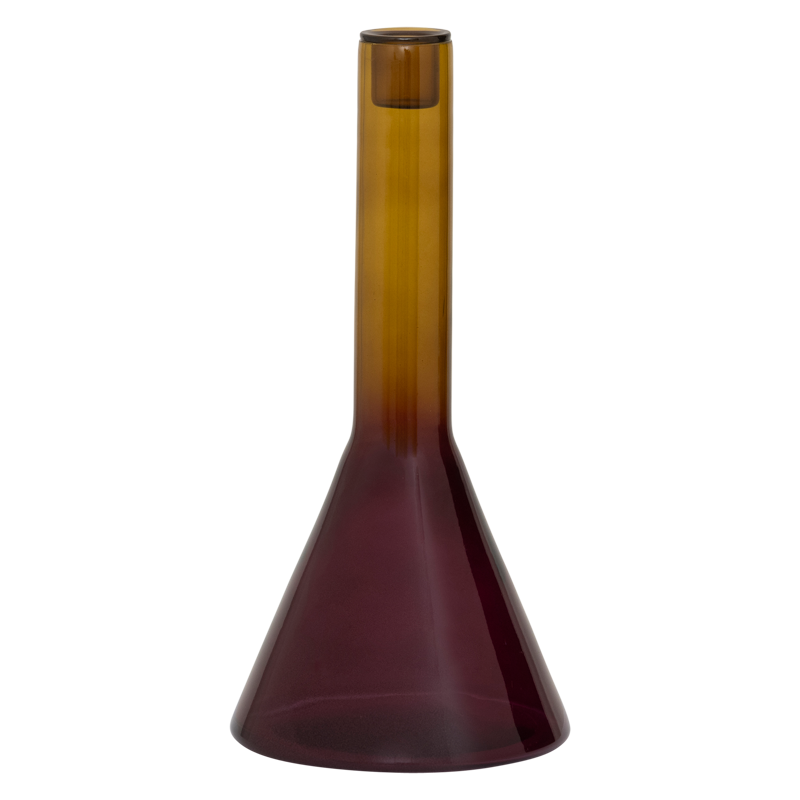 Glas-Teelichthalter FRISK olivgrün mit lila