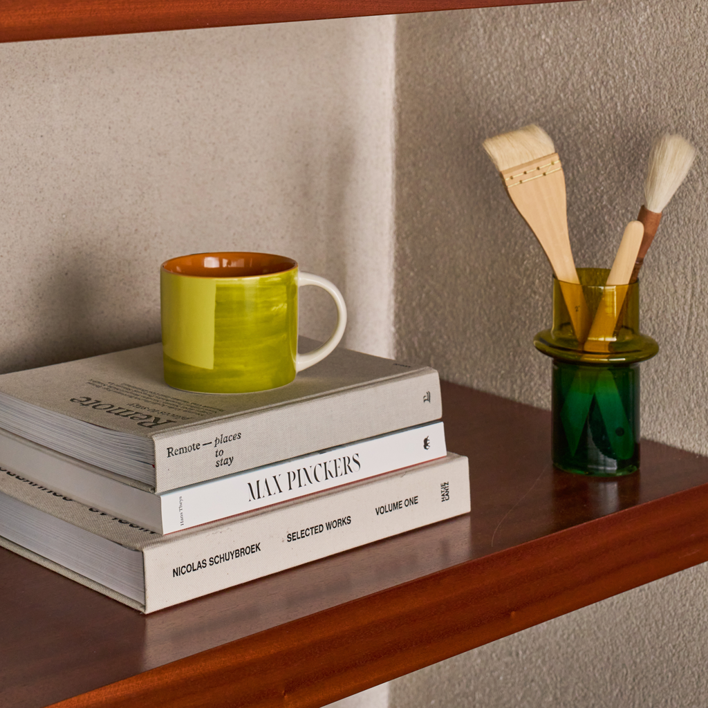 Glasvase MUNTER grün mit gelb