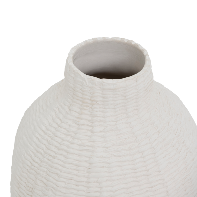 Keramikw vase ALUKA gebrochenes Weiß