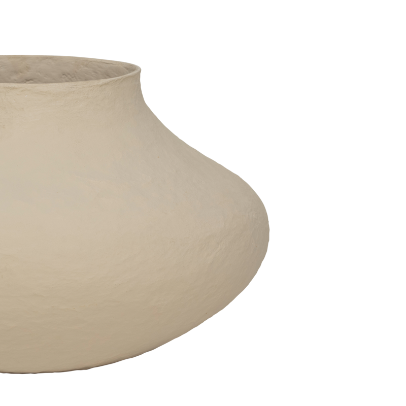 Beige Cotton Maché Planter