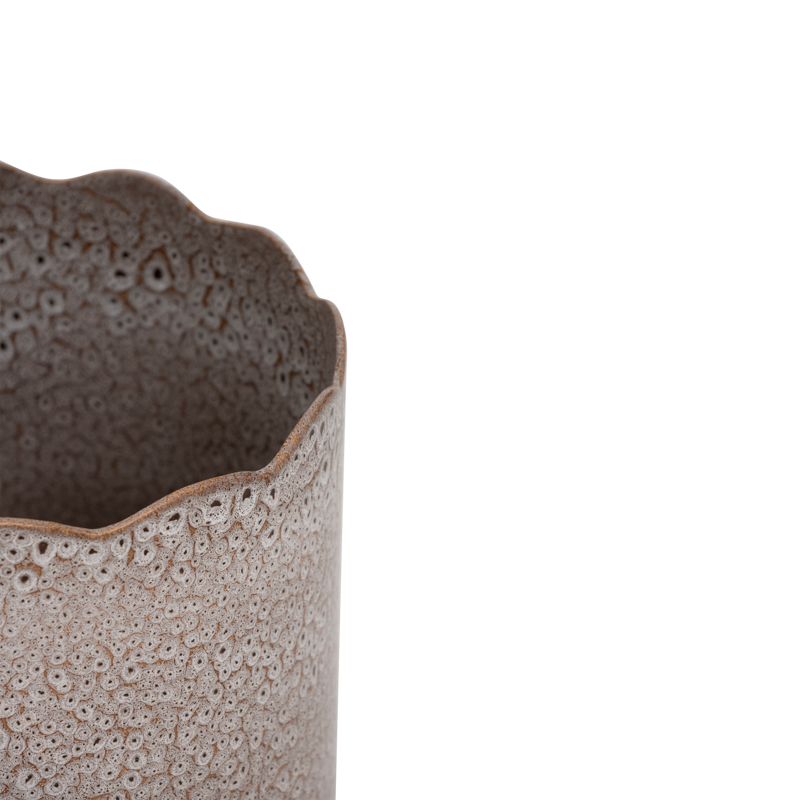 Donica aus Keramik RIVER braun mit Weiß