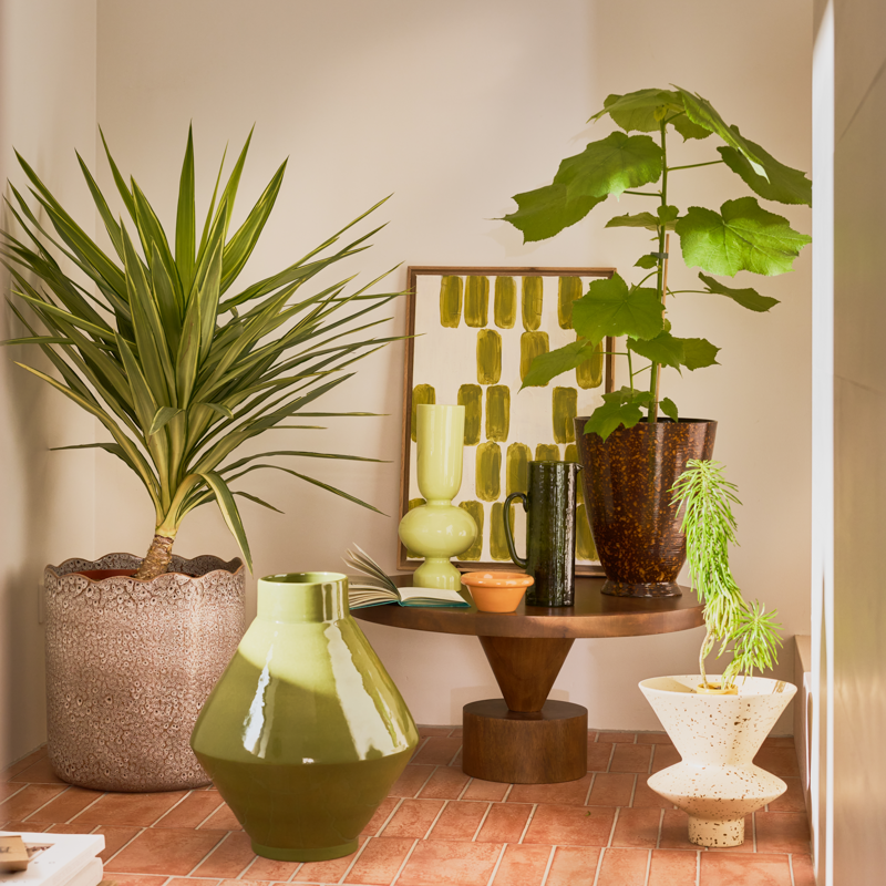 HAMMERED Green Glass Jug