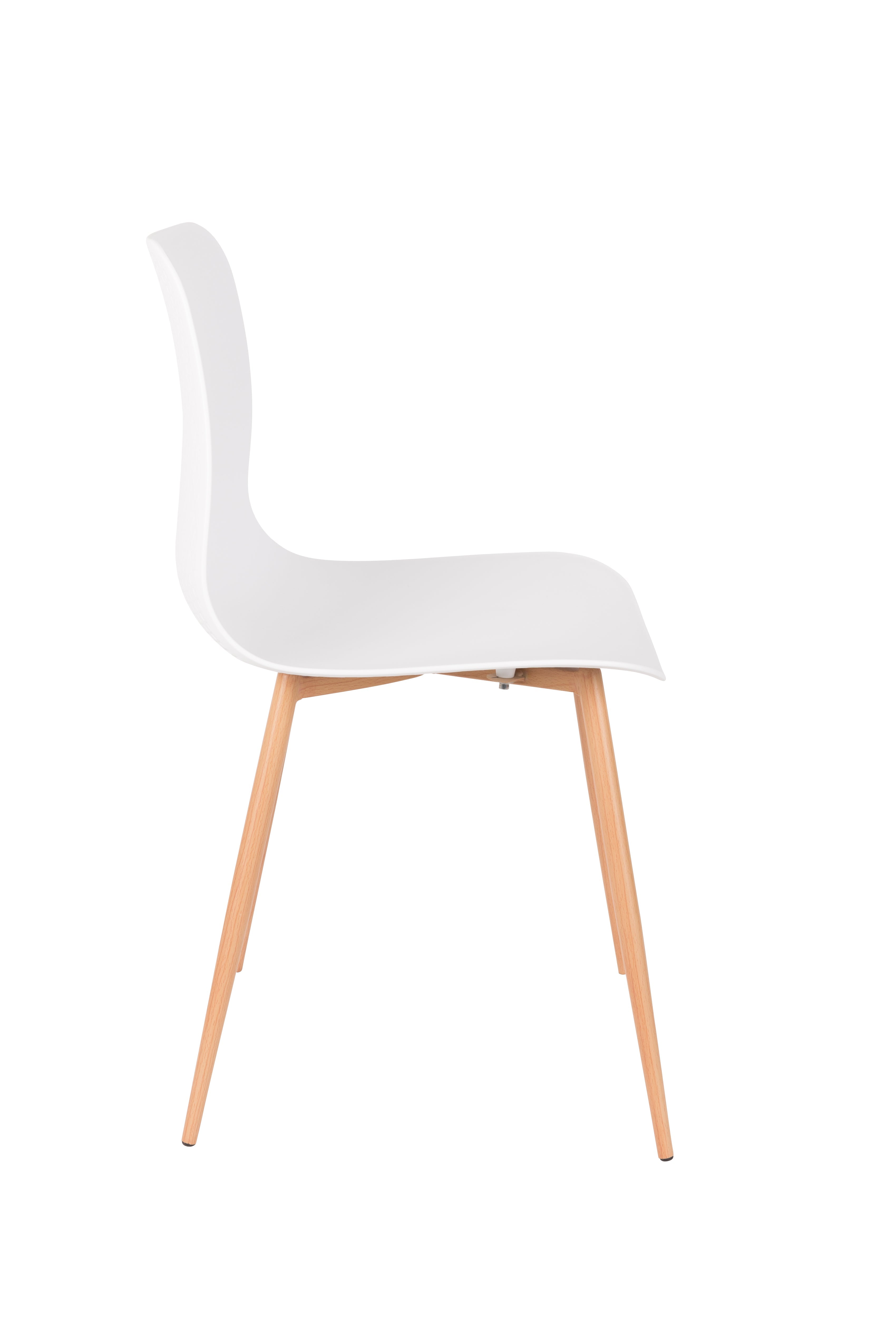 Leon white chair with a wooden base