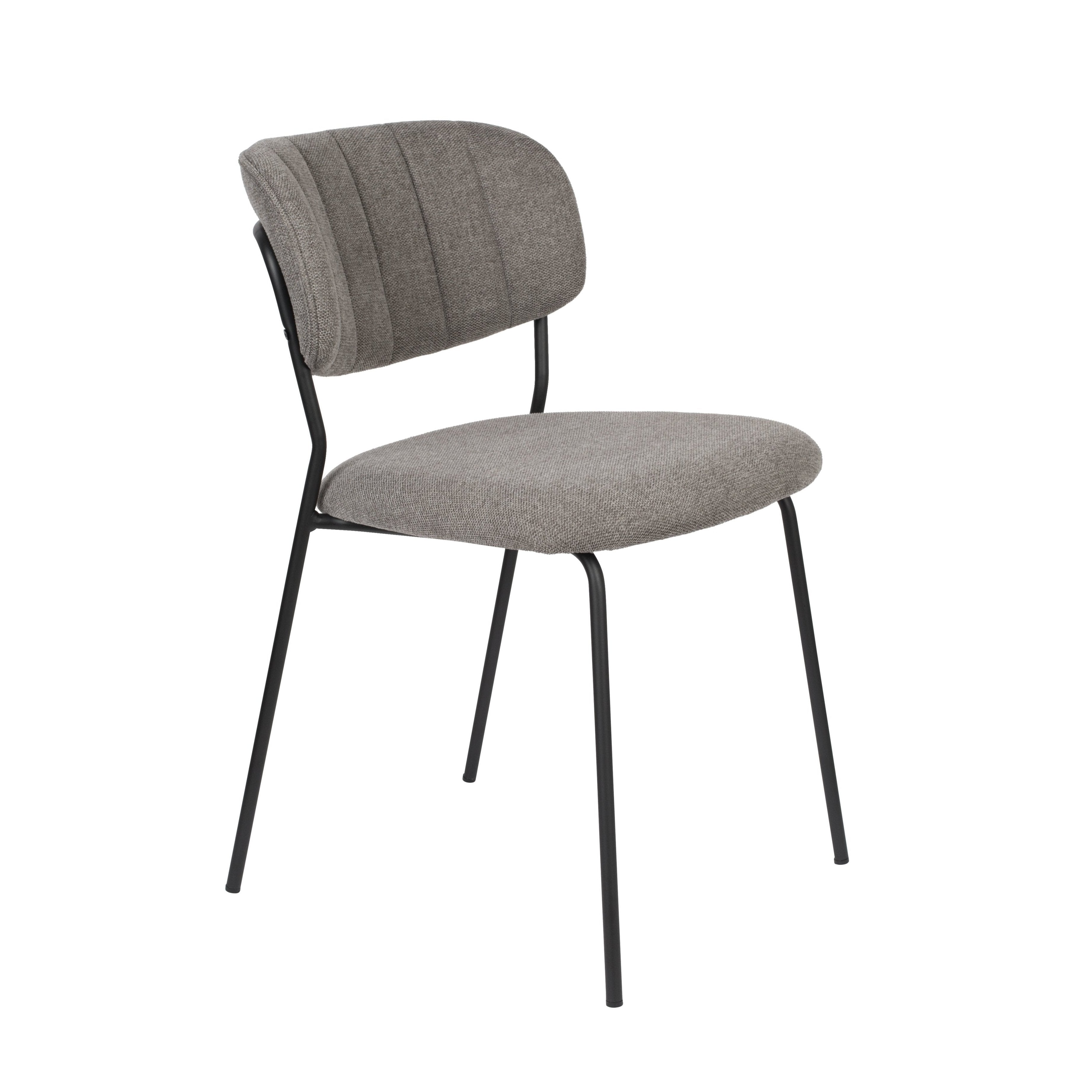 Jolien Gray chair with a black base